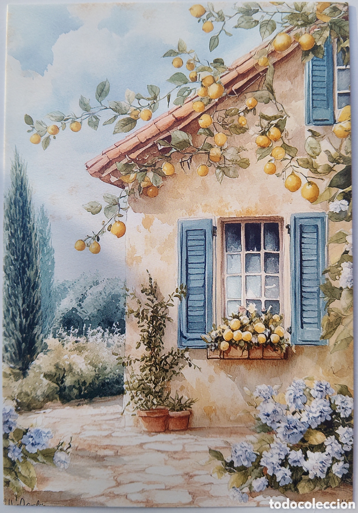 Postales: POSTAL - CASA MEDITERR&Aacute;NEA LIMONES - ESTILO ANTIGUO
