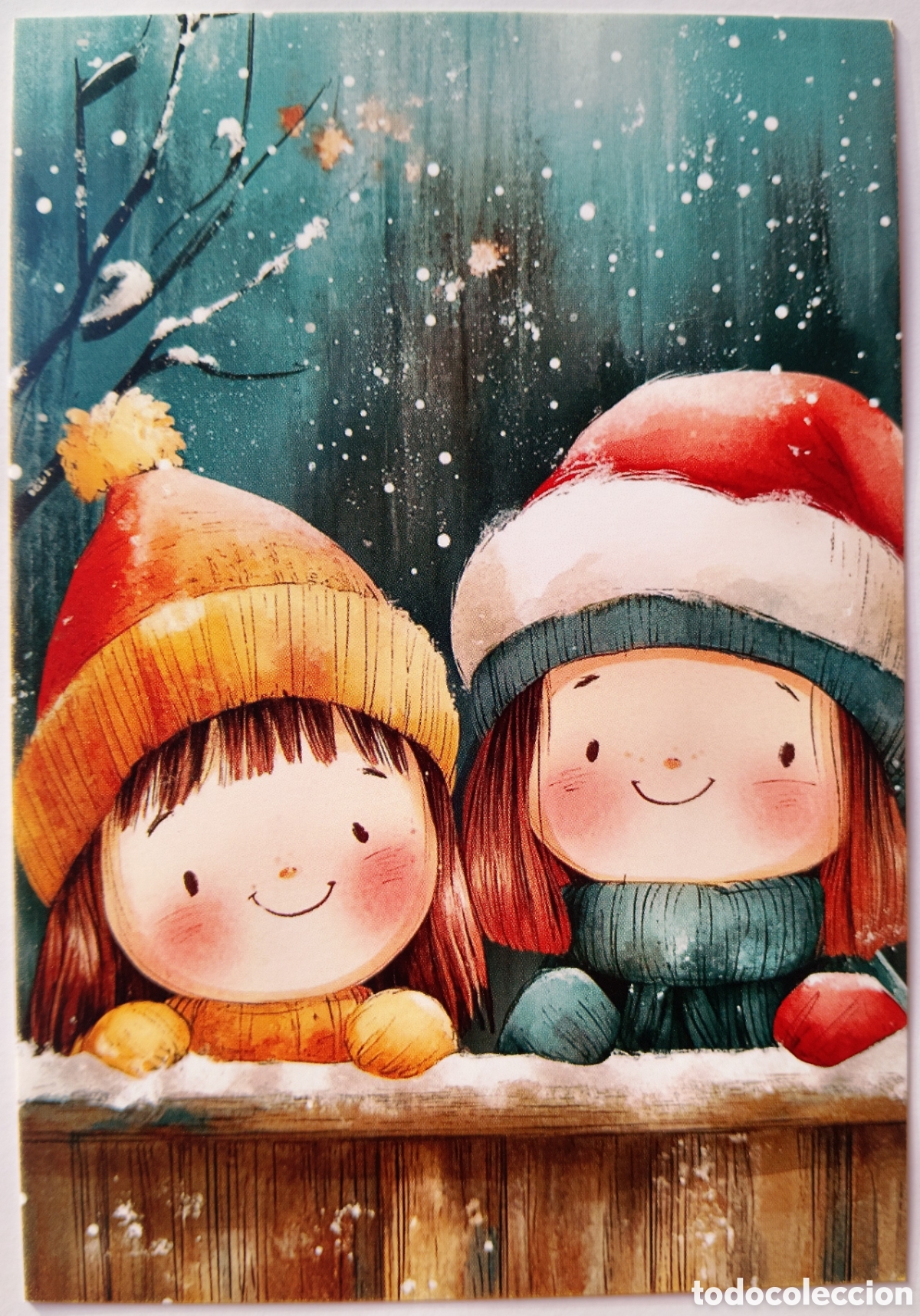 Postales: POSTAL - NI&Ntilde;AS NIEVE - ESTILO ANTIGUO