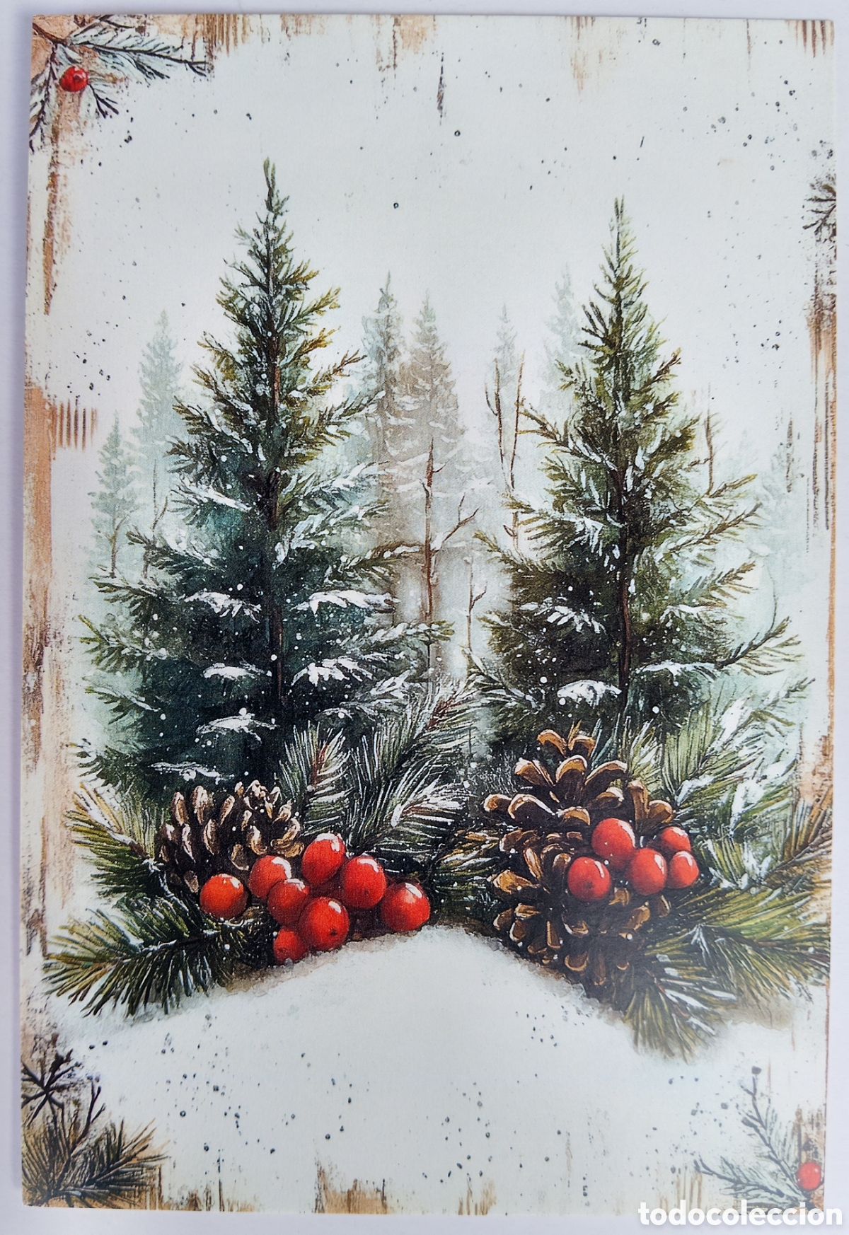 Postales: POSTAL NAVIDAD - &Aacute;RBOL PAISAJE NEVADO - ESTILO ANTIGUO