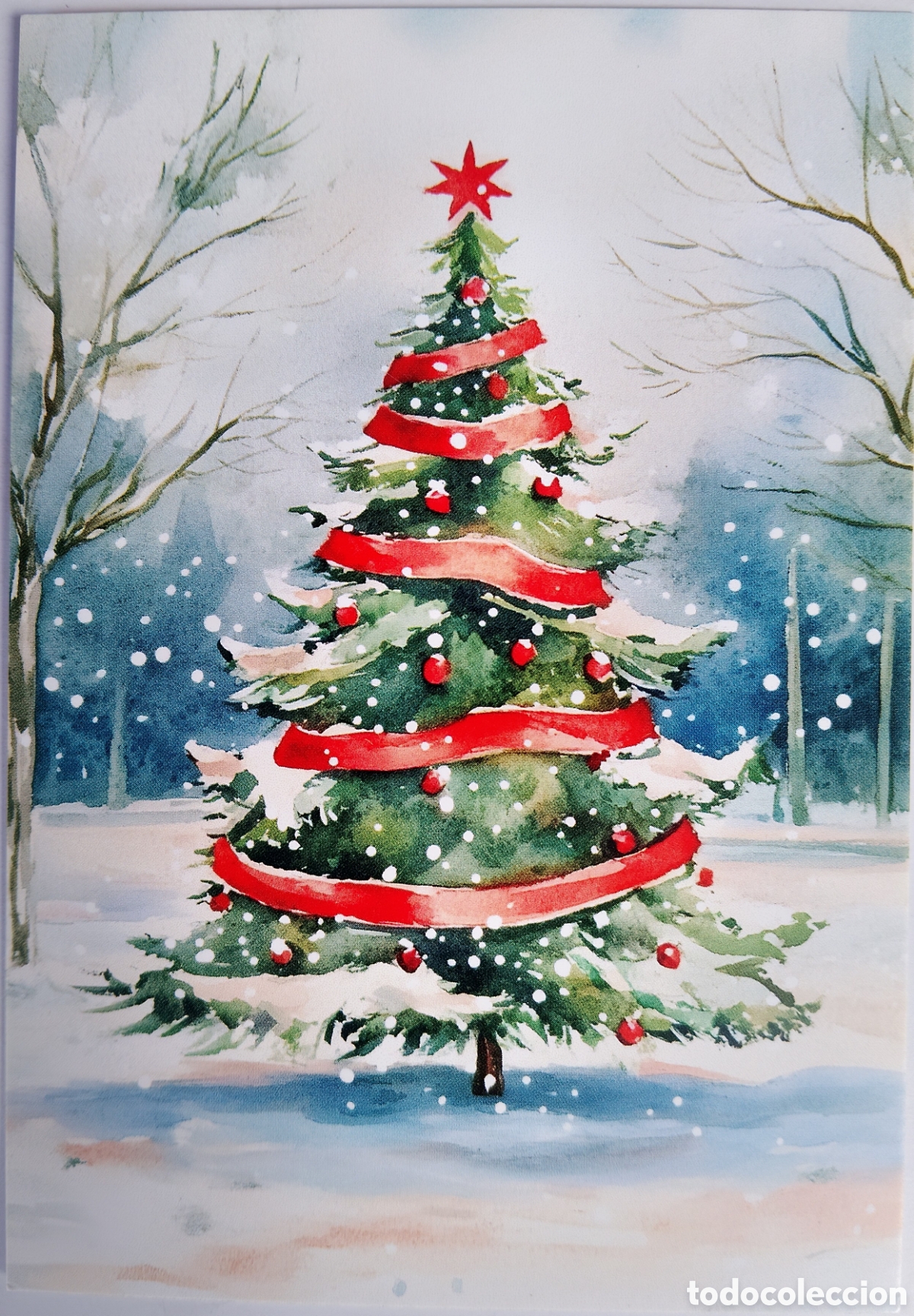 Postales: POSTAL NAVIDAD - &Aacute;RBOL PAISAJE NEVADO - ESTILO ANTIGUO