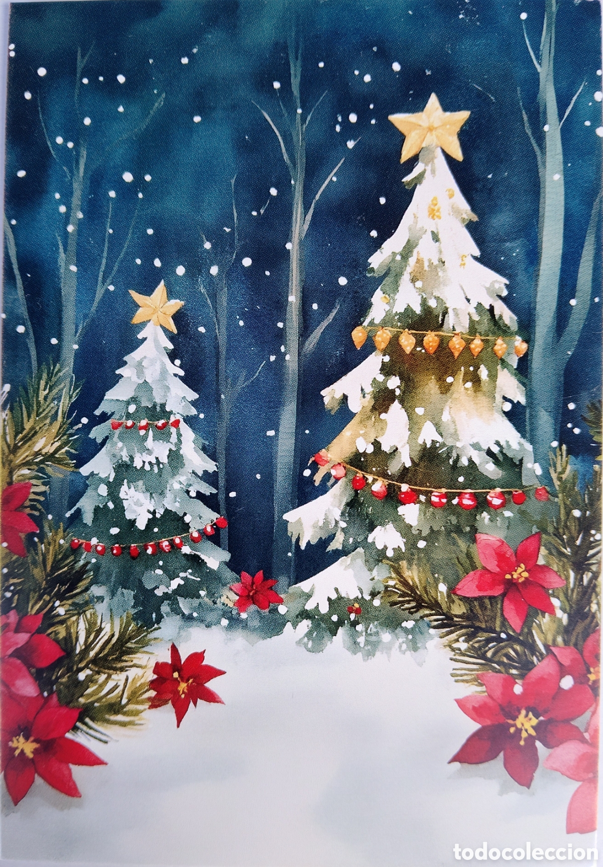 Postales: POSTAL NAVIDAD - &Aacute;RBOL PAISAJE NEVADO - ESTILO ANTIGUO