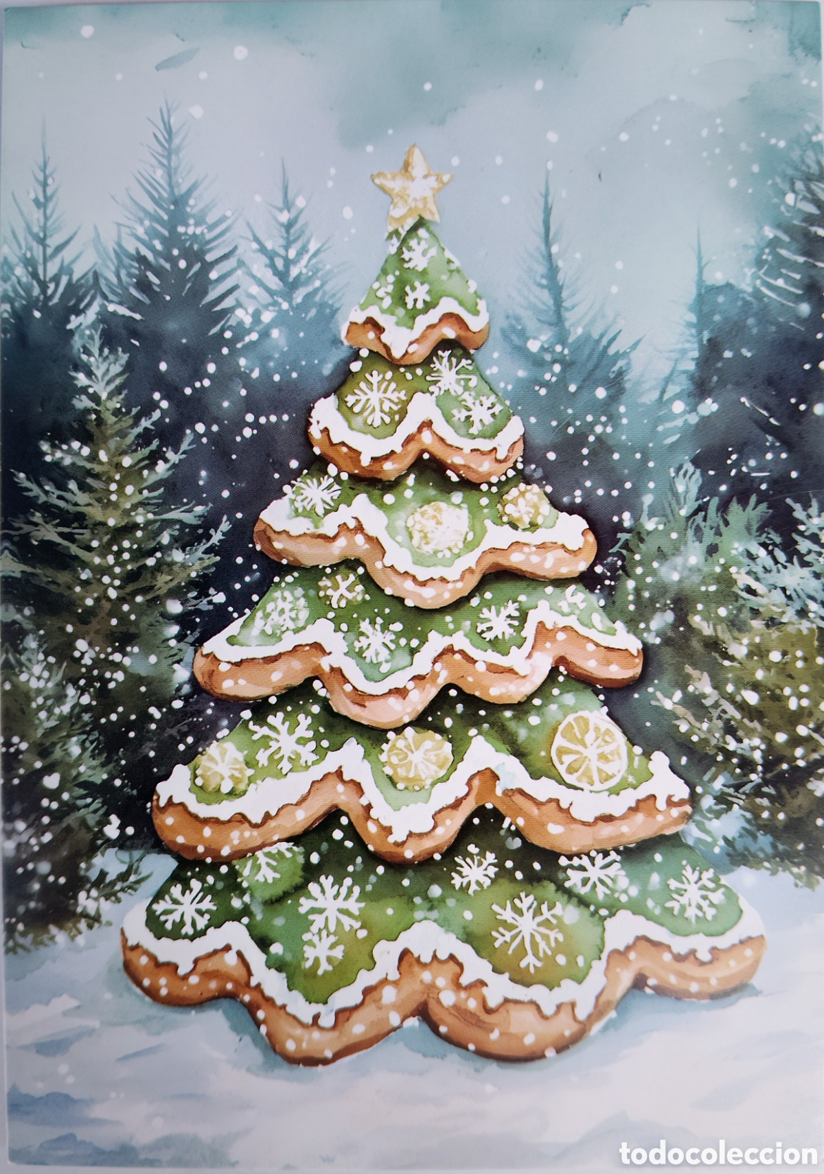 Postales: POSTAL NAVIDAD - &Aacute;RBOL PAISAJE NEVADO - ESTILO ANTIGUO