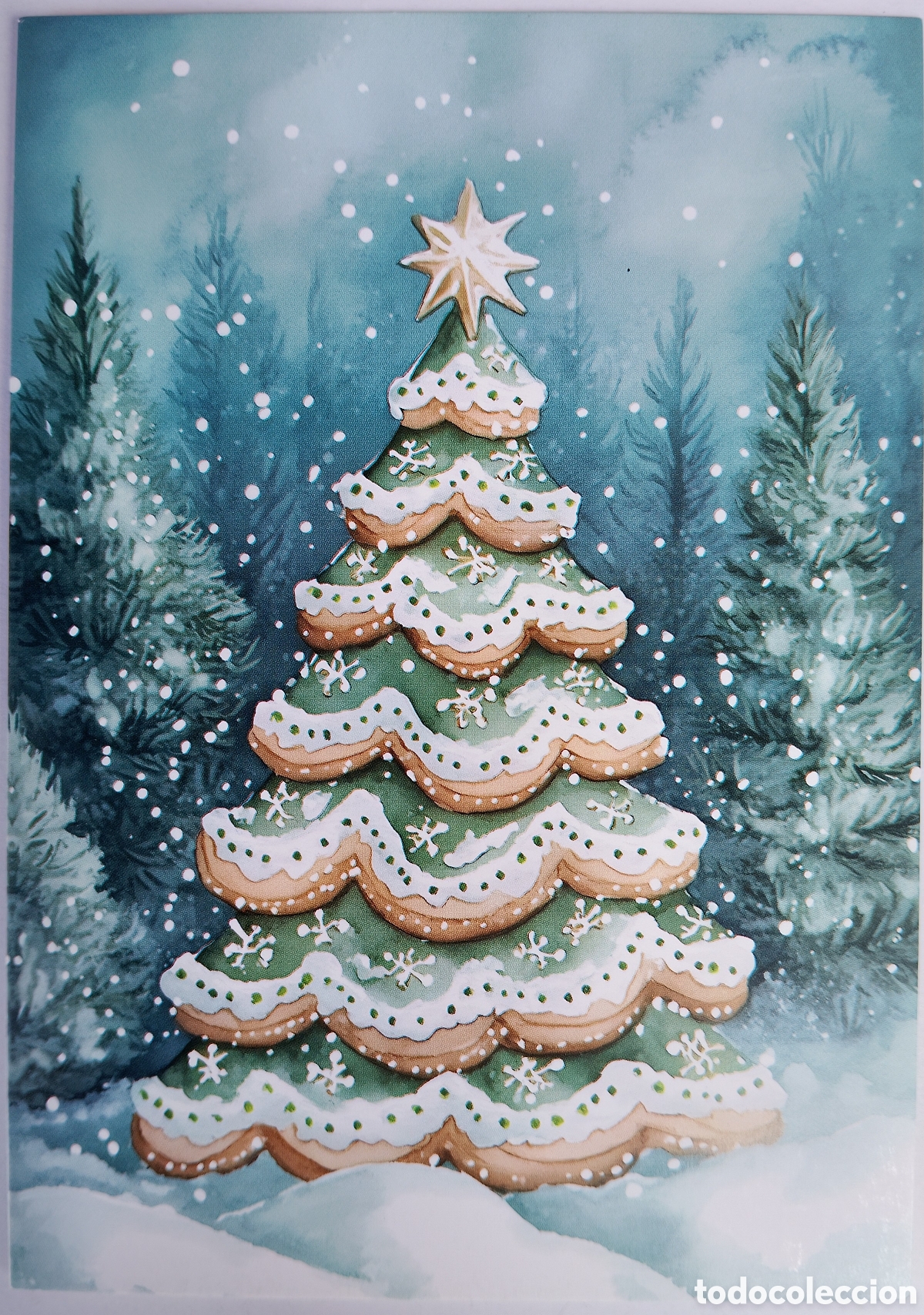 Postales: POSTAL NAVIDAD - &Aacute;RBOL PAISAJE NEVADO - ESTILO ANTIGUO