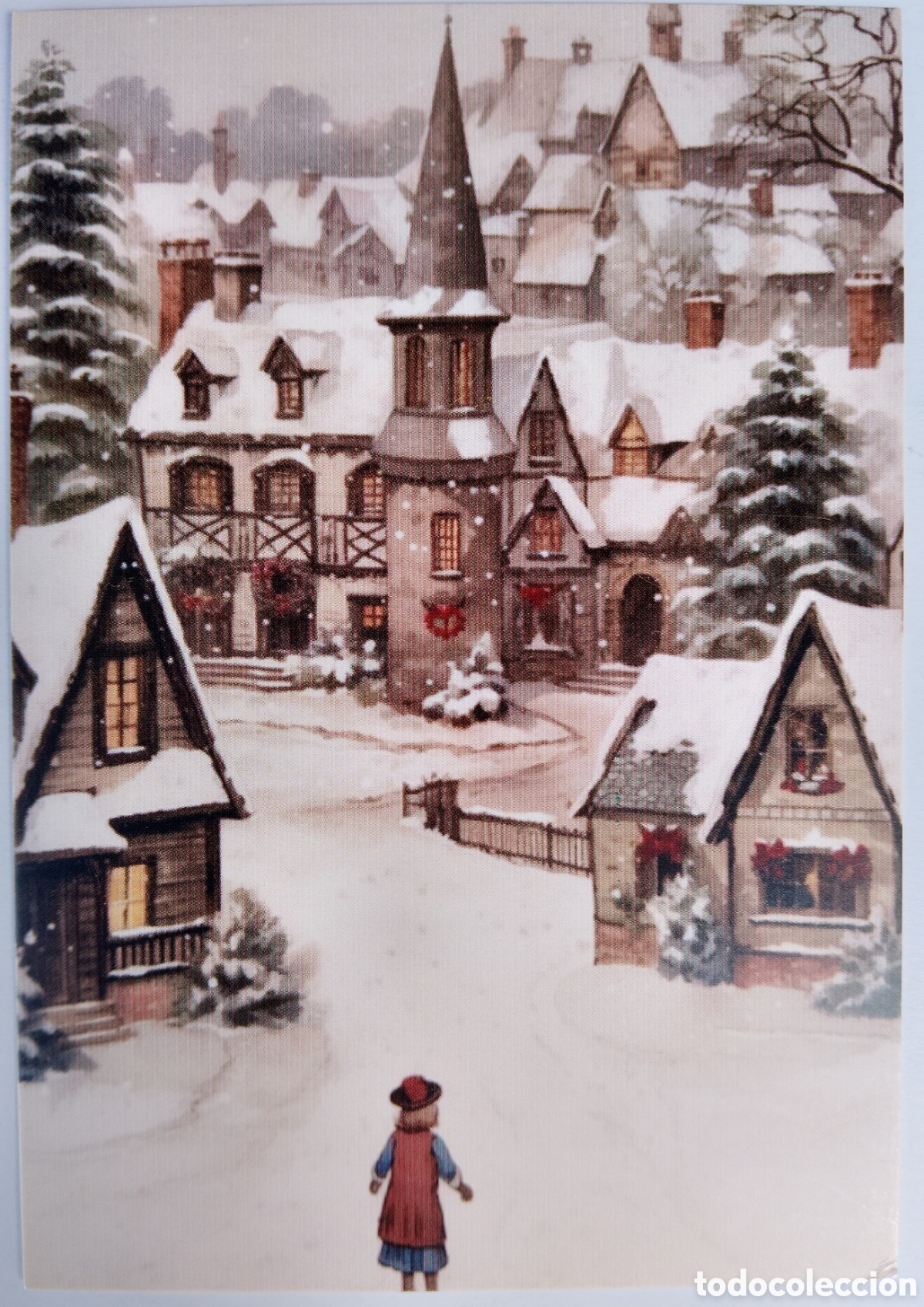 Postales: POSTAL NAVIDAD - IGLESIA CASITAS PAISAJE NEVADO - ESTILO ANTIGUO