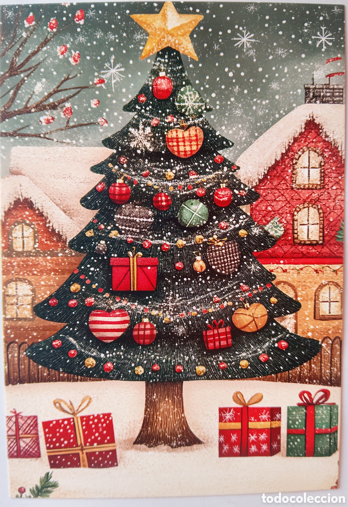 Postales: POSTAL NAVIDAD - &Aacute;RBOL PAISAJE NEVADO - ESTILO ANTIGUO