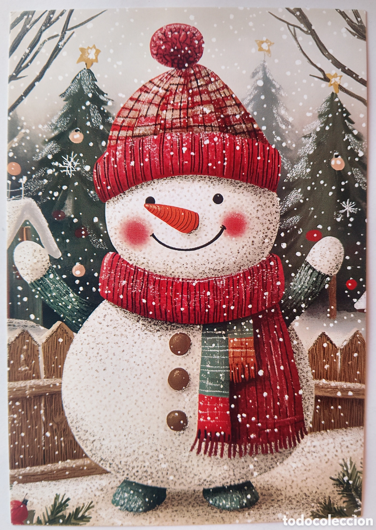 Postales: POSTAL NAVIDAD - MU&Ntilde;ECO DE NIEVE - ESTILO ANTIGUO