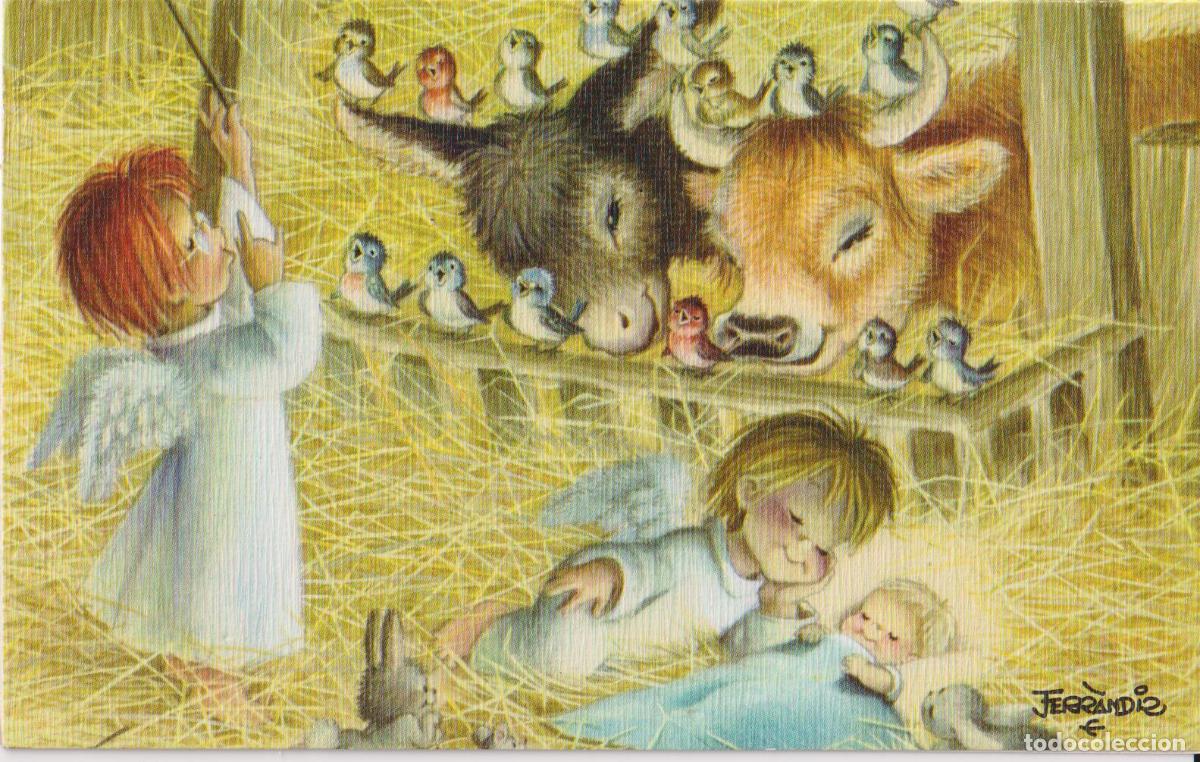 Postales: ILUSTRADOR: FERRANDIZ, MOTIVO NAVIDE&Ntilde;O - 6124/1- DIPTICO ESCRITO - (8,5X13,5)