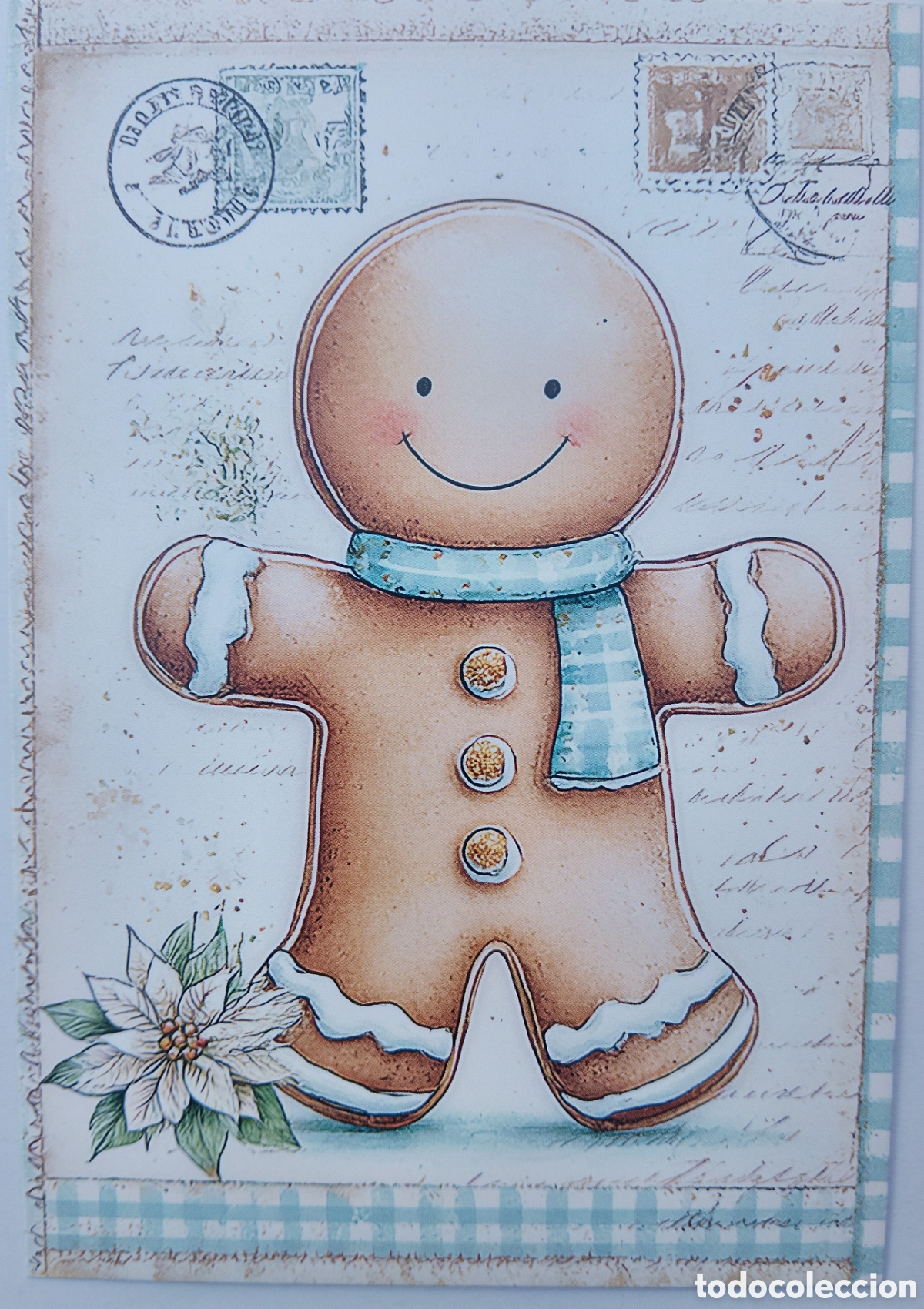 Postales: POSTAL NAVIDAD - GALLETA MU&Ntilde;ECO DE JENGIBRE - ESTILO ANTIGUO