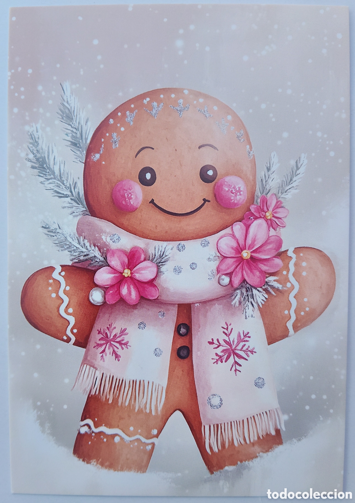 Postales: POSTAL NAVIDAD - GALLETA MU&Ntilde;ECO DE JENGIBRE NIEVE - ESTILO ANTIGUO