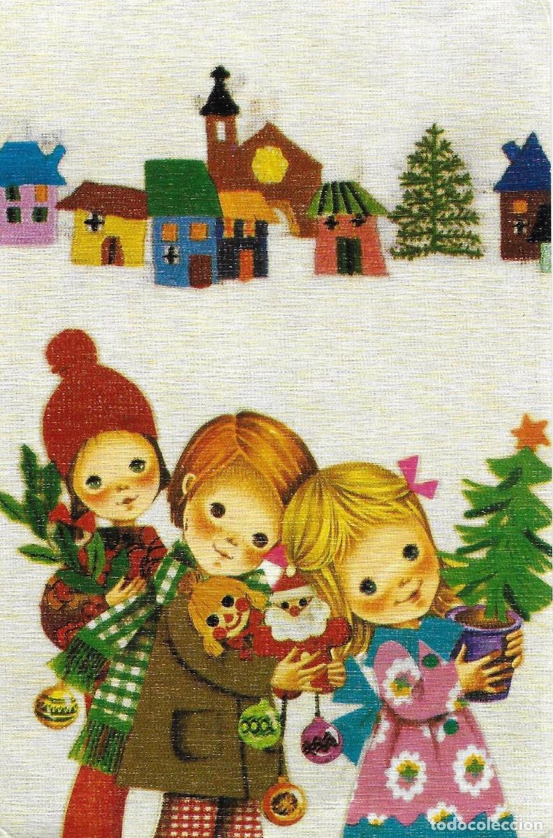 Postales: 0941K - ISABEL? NI&Ntilde;OS,ABETOS, ADORNOS - EDICIONES ORTIZ X174 -DIPTICA 13X8,5 CM - EDITADA EN 1972
