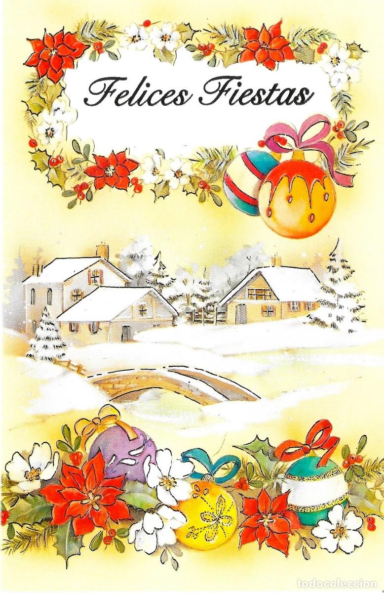 Postales: 0945K - PAISAJE NAVIDE&Ntilde;O - EDICIONES GOLDEN 3023- DIPTICA, TROQUELADA , EN RELIEVE 19X12 CM