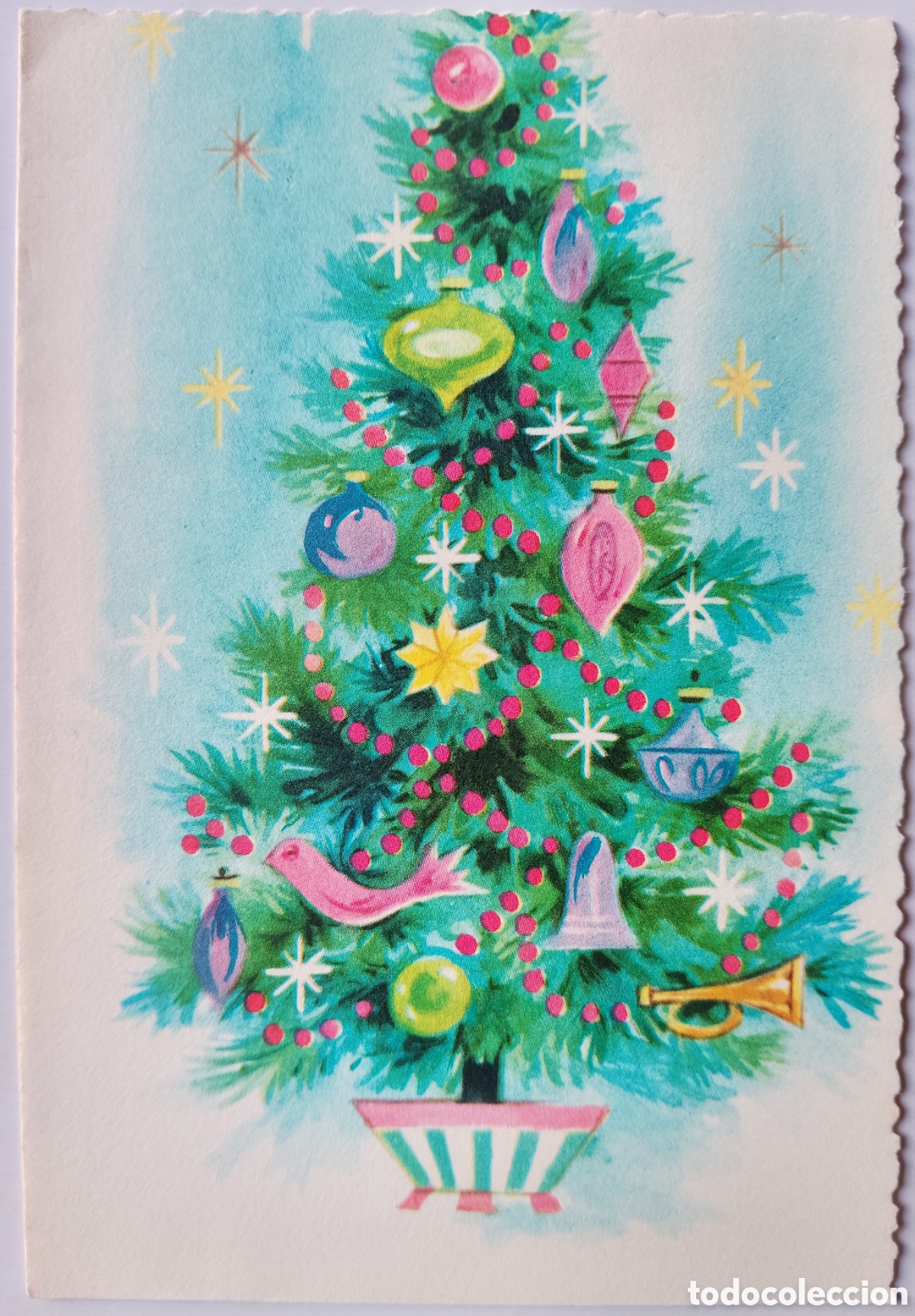 Postales: FELICITACI&Oacute;N NAVIDAD ANTIGUA - &Aacute;RBOL ADORNOS