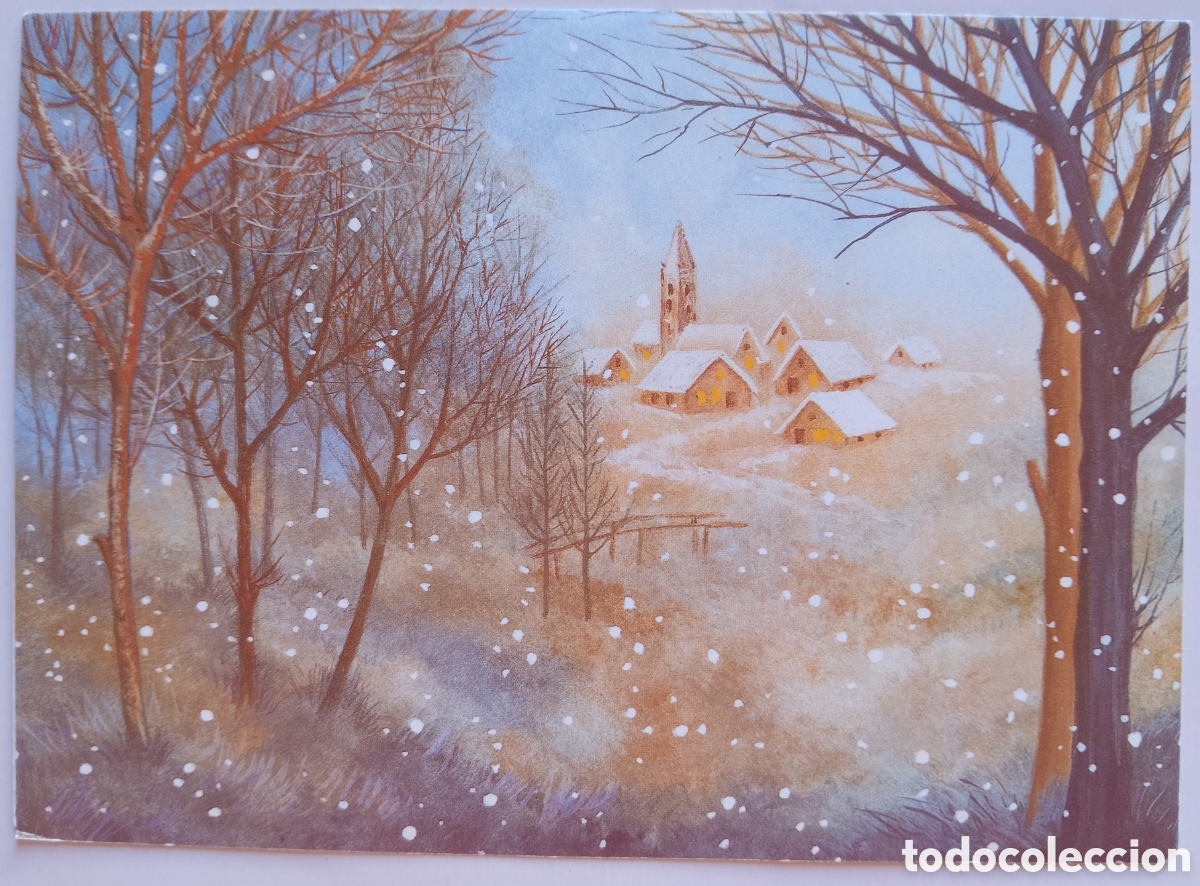 Postales: FELICITACI&Oacute;N NAVIDAD - EDICIONES ESTAMPA - PAISAJE NEVADO