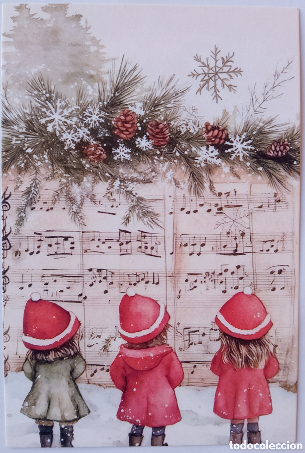 Postales: POSTAL NAVIDAD - NI&Ntilde;AS PARTITURA - ESTILO ANTIGUO