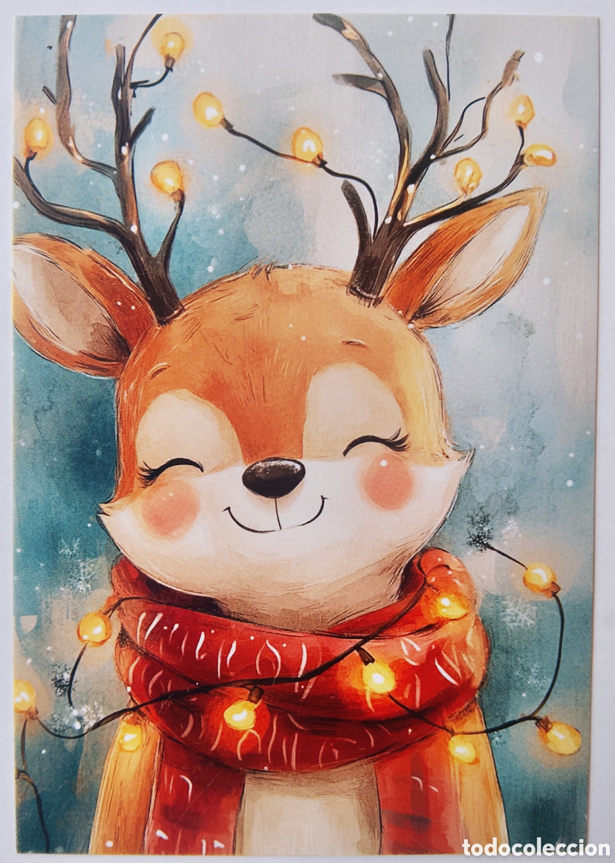 Postales: POSTAL NAVIDAD - CIERVO NIEVE - ESTILO ANTIGUO
