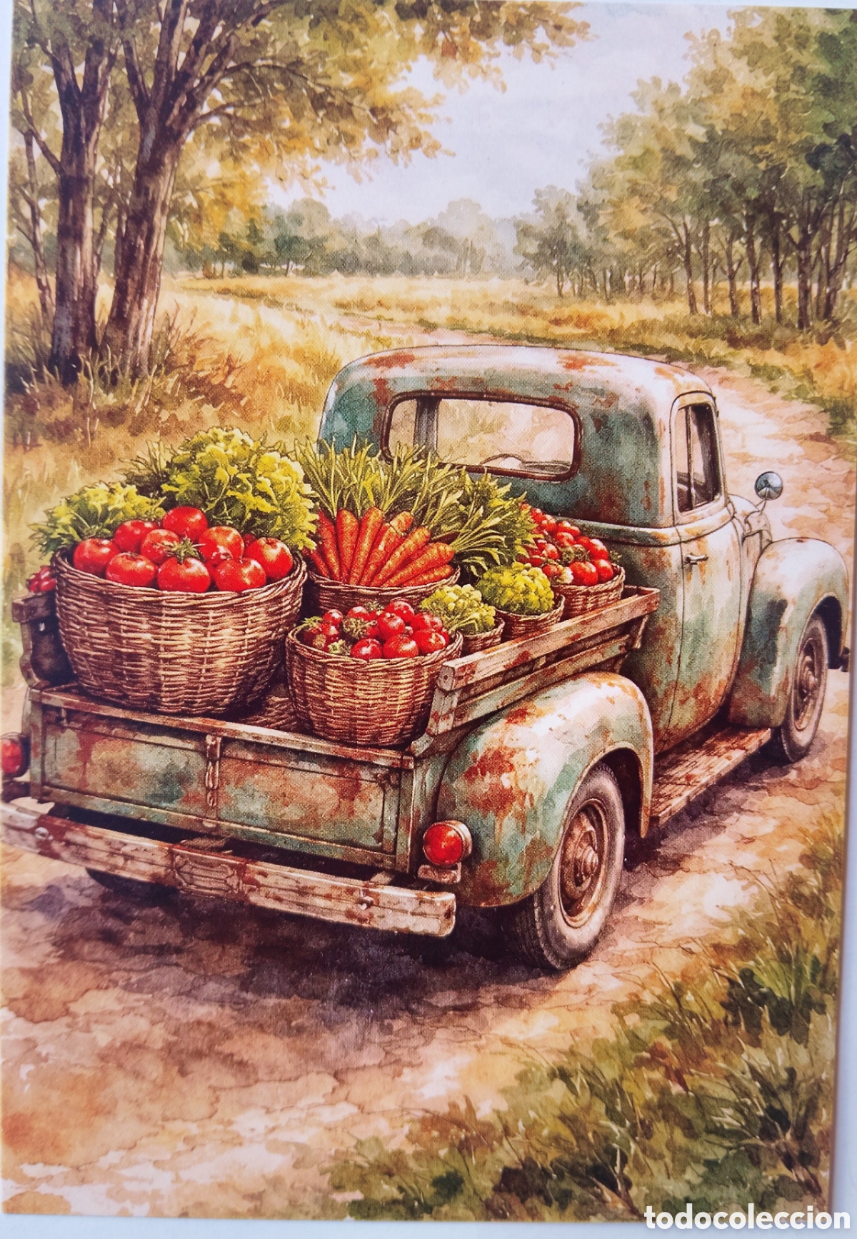 Postales: POSTAL - CAMIONETA VERDURAS - ESTILO ANTIGUO