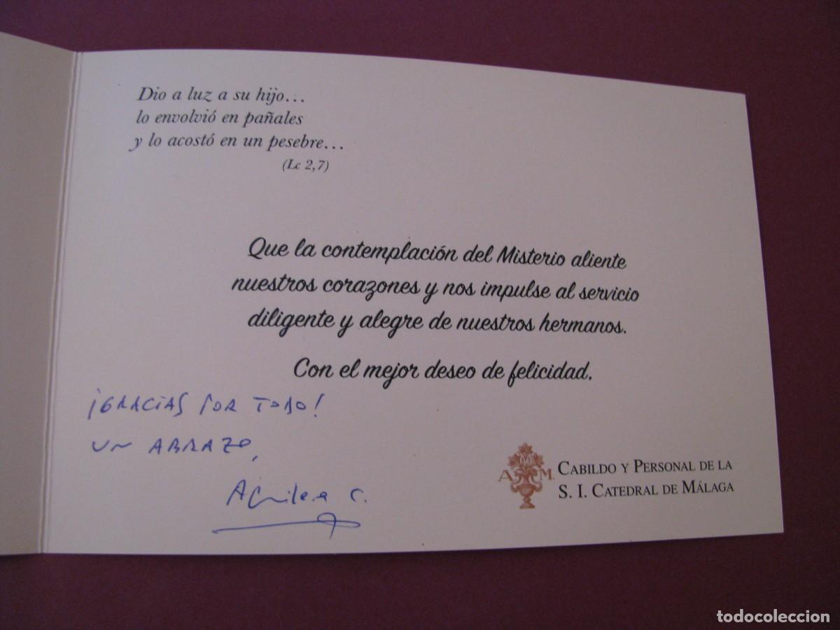 Postales: POSTAL DIPTICA DE NAVIDAD. CATEDRAL DE MALAGA - Foto 2