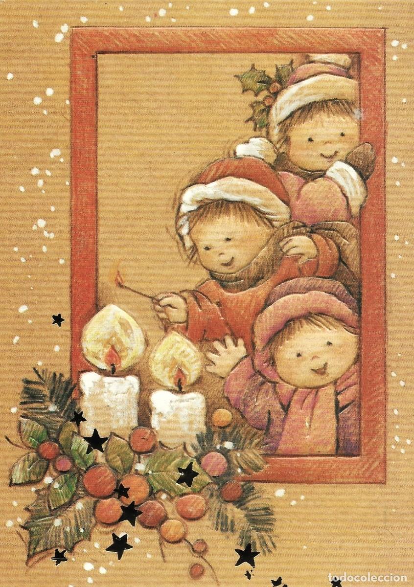 Postales: 0991K - VIVIENDO LA NAVIDAD -EDICIONES ESTAMPA 30.263.1- EN RELIEVE- DIPTICA 13,5X9,7 CM