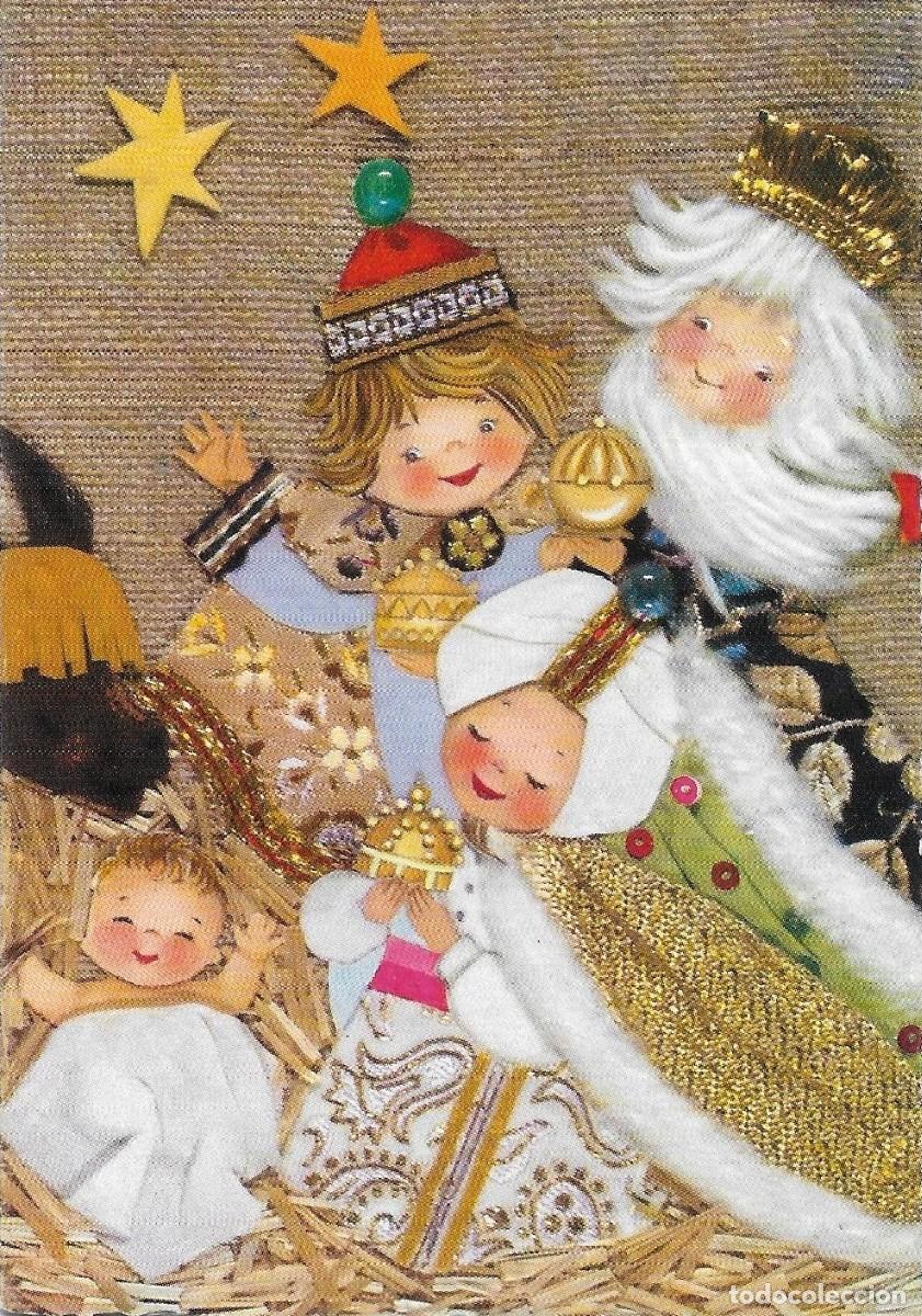 Postales: 0993K - LOS REYES MAGOS DE ORIENTE- ORTIZ X238- RELIEVE- DIPTICA 12X8,5 CM- EDITADA EN 1967