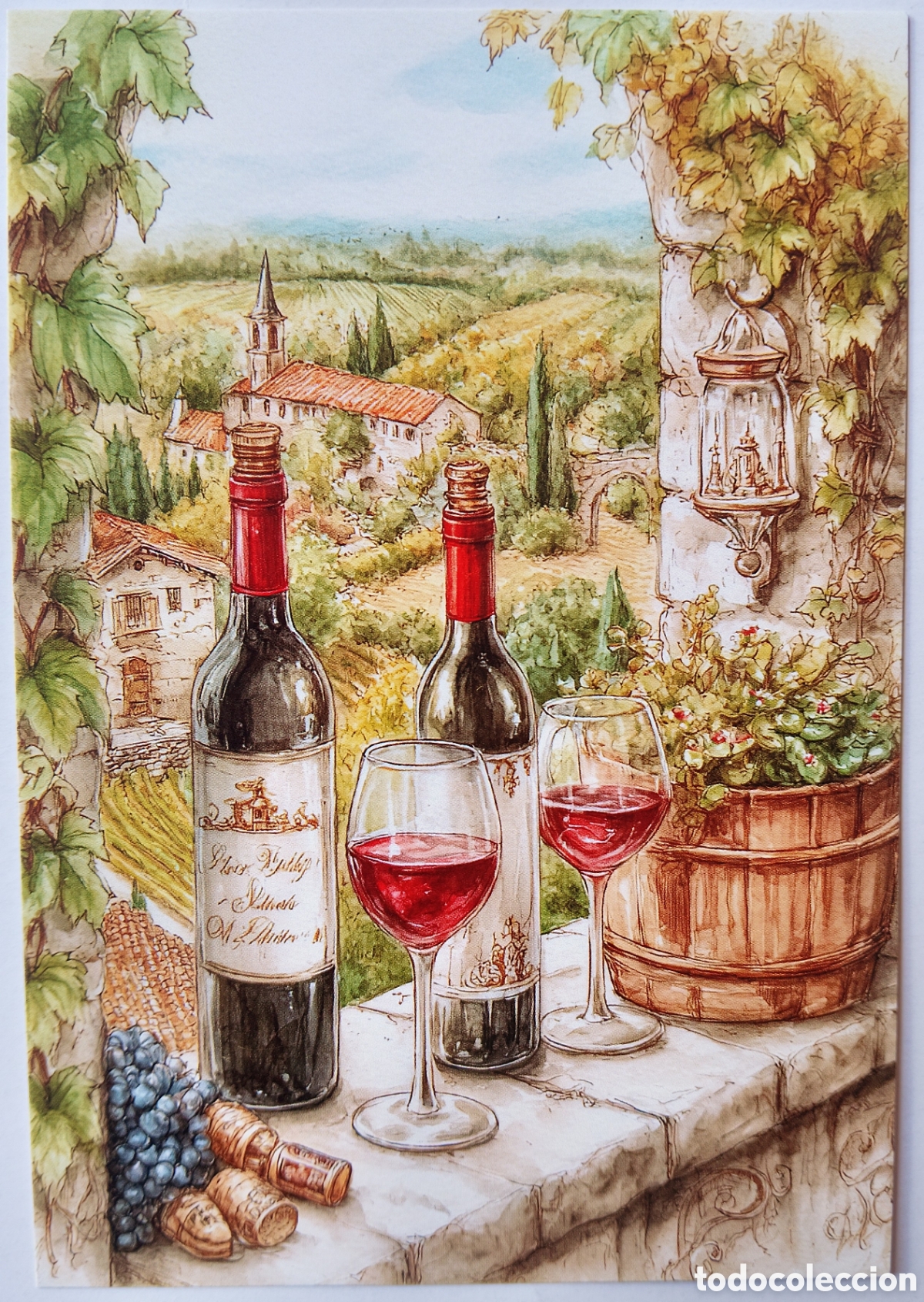 Cartes Postales: POSTAL - PAISAJE ITALIANO BODEGA VINOS - ESTILO ANTIGUO