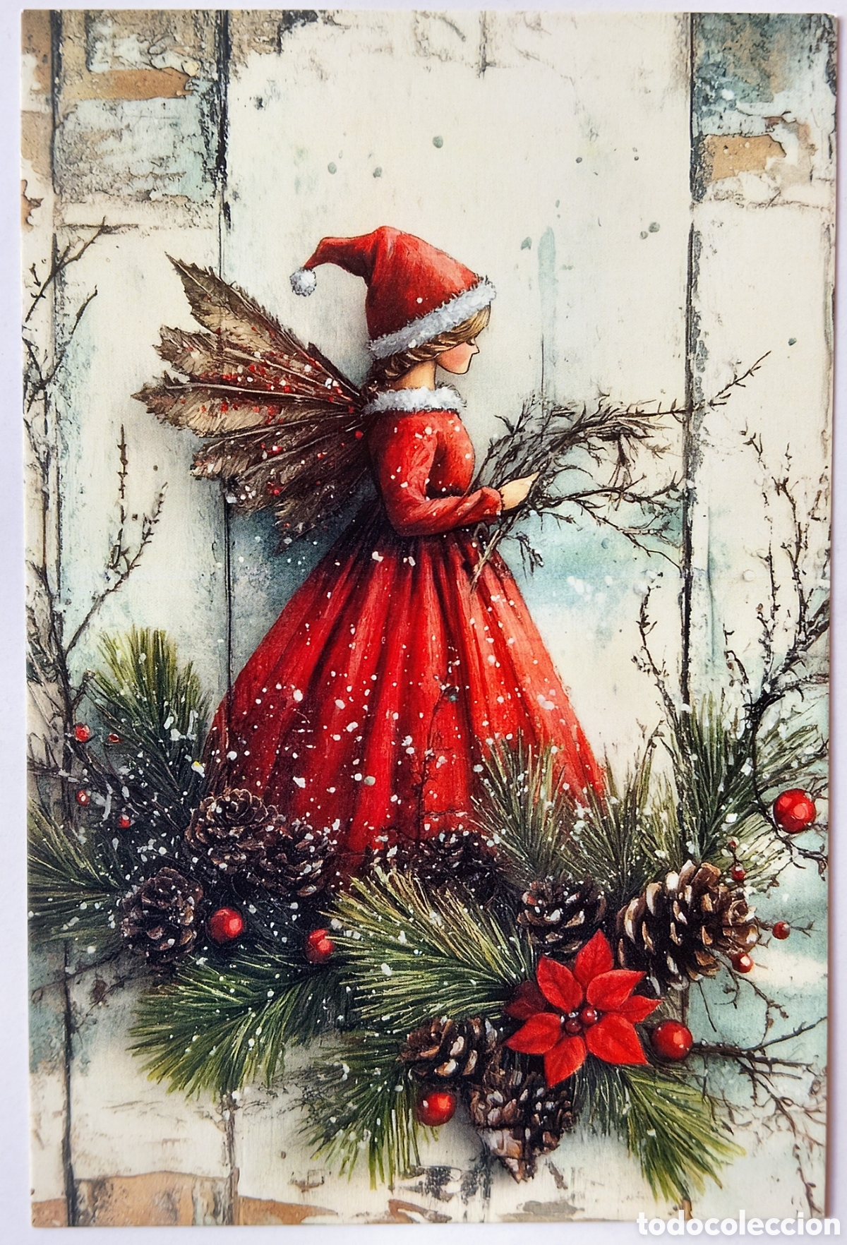 Postales: POSTAL NAVIDAD - HADA DUENDE ADORNOS - ESTILO ANTIGUO