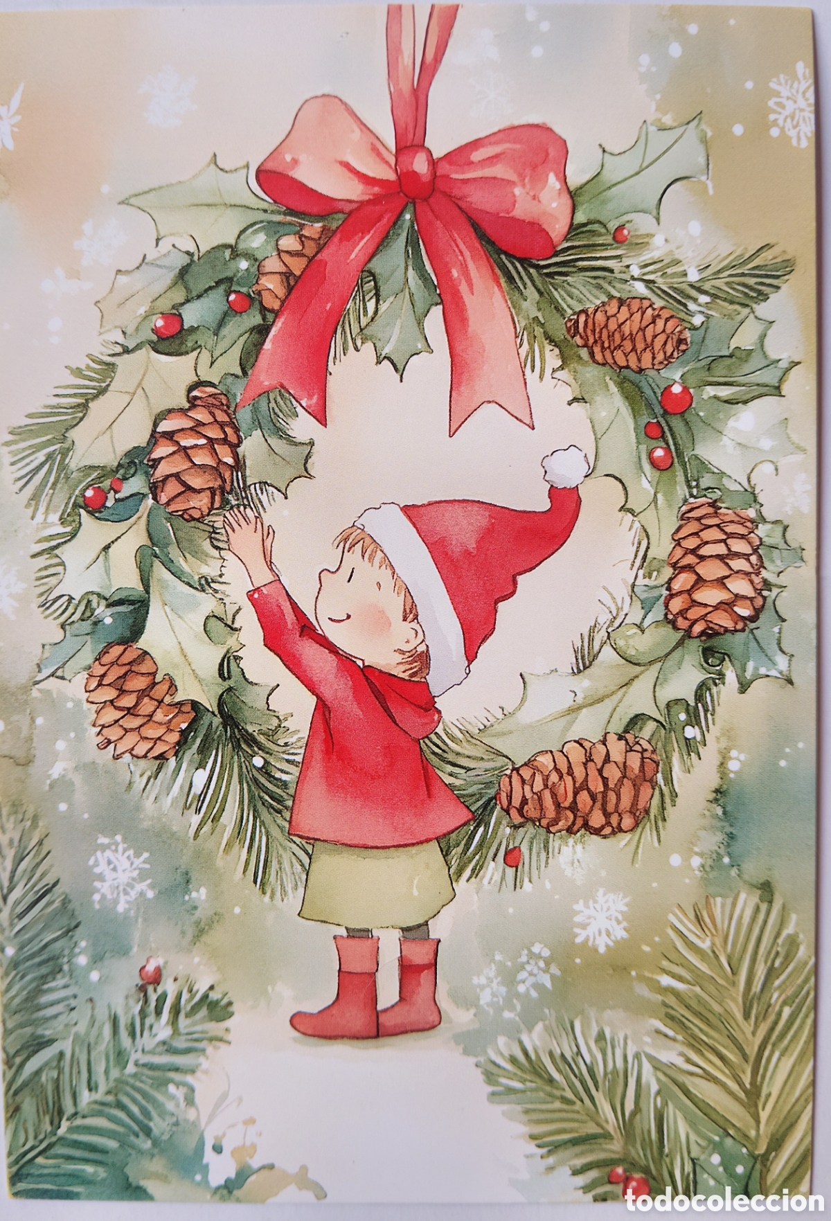 Postales: POSTAL NAVIDAD - ELFO CORONA ADORNOS - ESTILO ANTIGUO