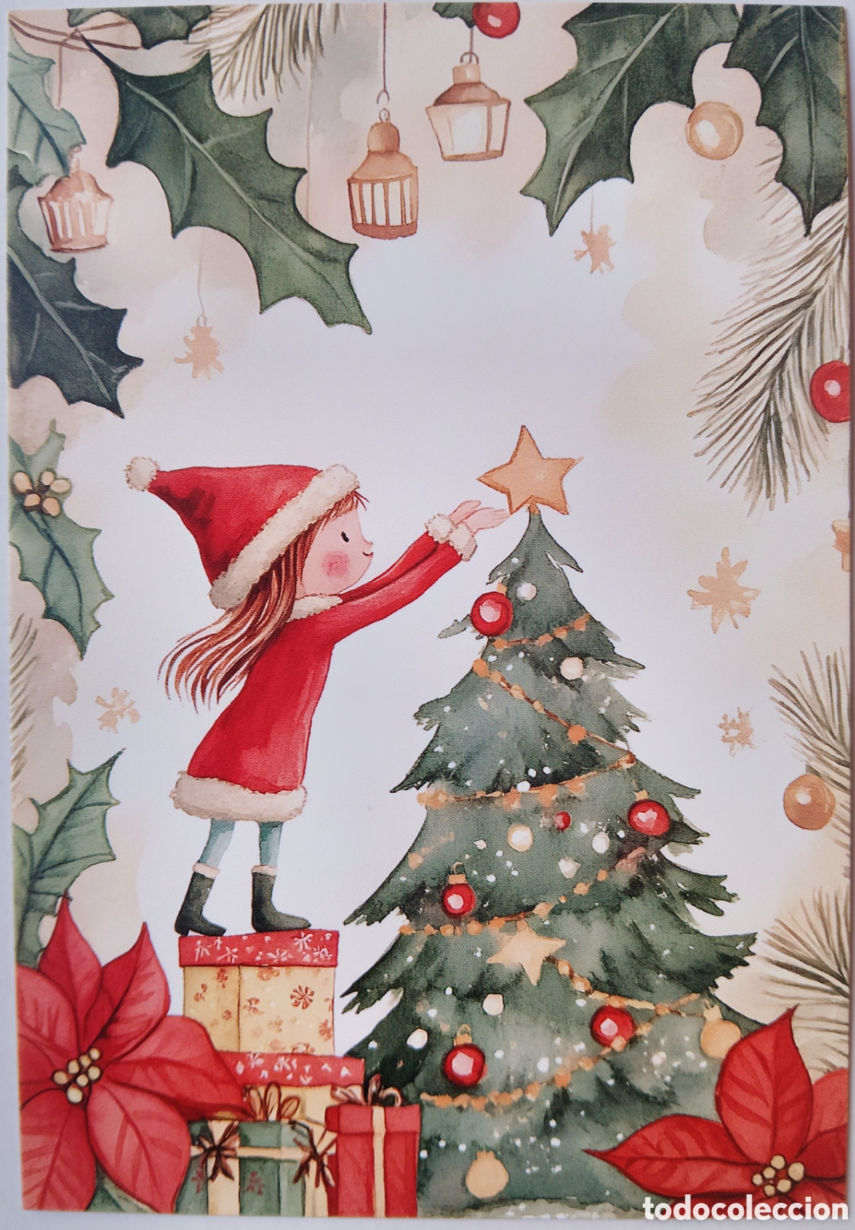 Postales: POSTAL NAVIDAD - ELFA &Aacute;RBOL ESTRELLA ADORNOS - ESTILO ANTIGUO