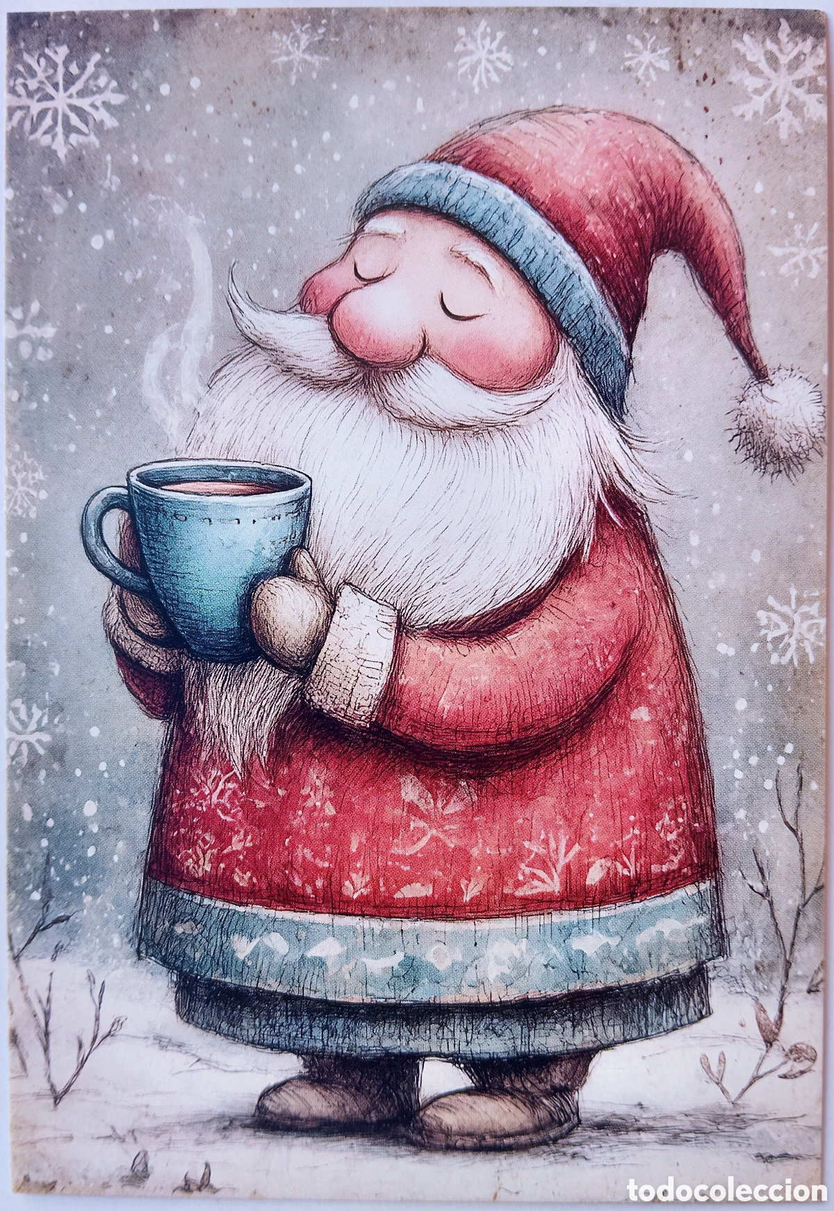 Postales: POSTAL NAVIDAD - PAP&Aacute; NOEL TAZA NIEVE - ESTILO ANTIGUO