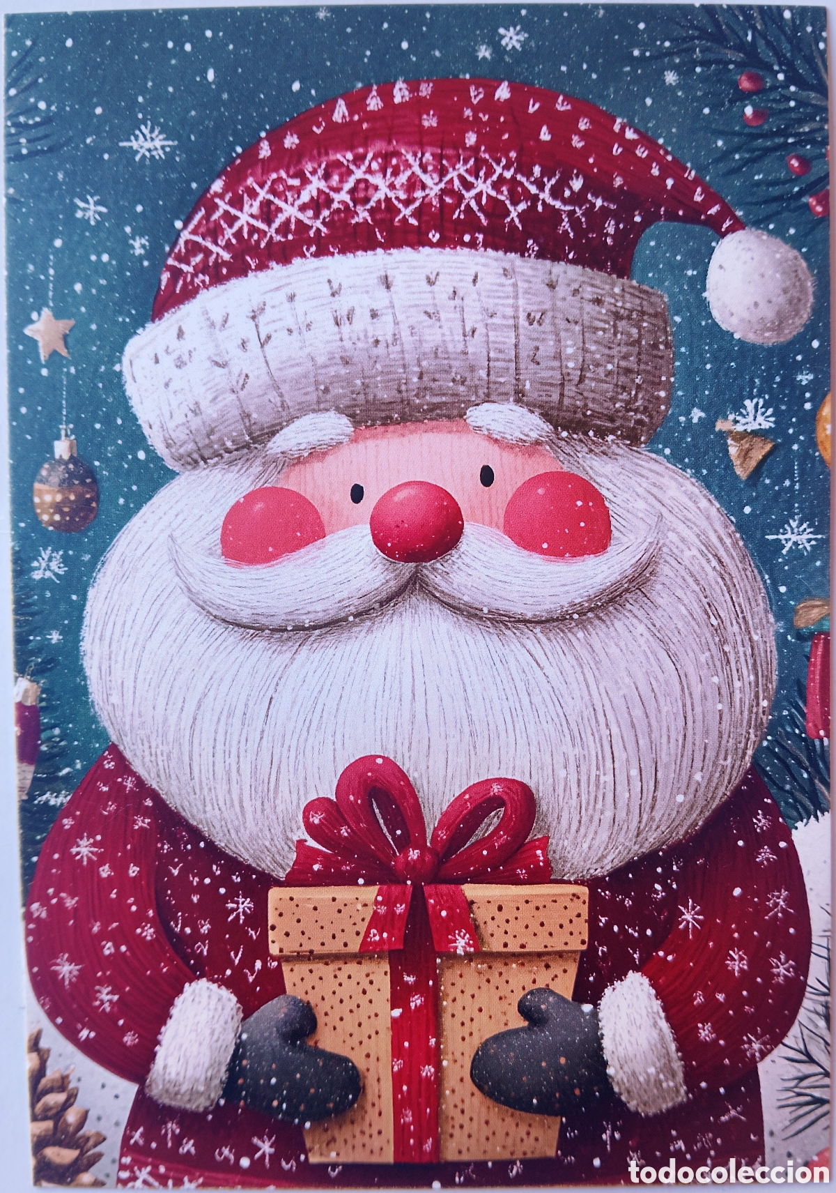 Postales: POSTAL NAVIDAD - PAP&Aacute; NOEL REGALO NIEVE - ESTILO ANTIGUO