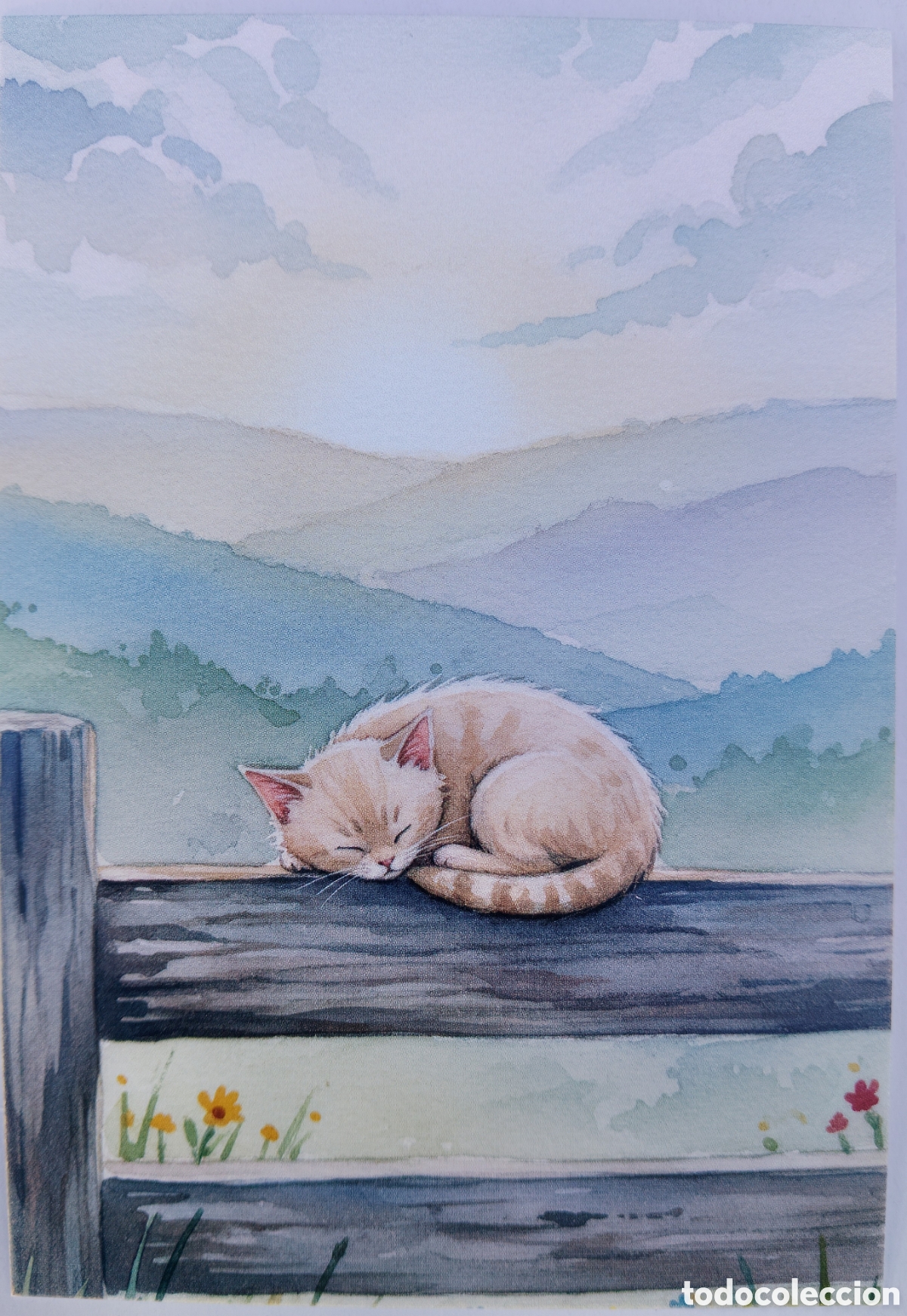 Postales: POSTAL NAVIDAD - GATO GATITO PAISAJE - ESTILO ANTIGUO