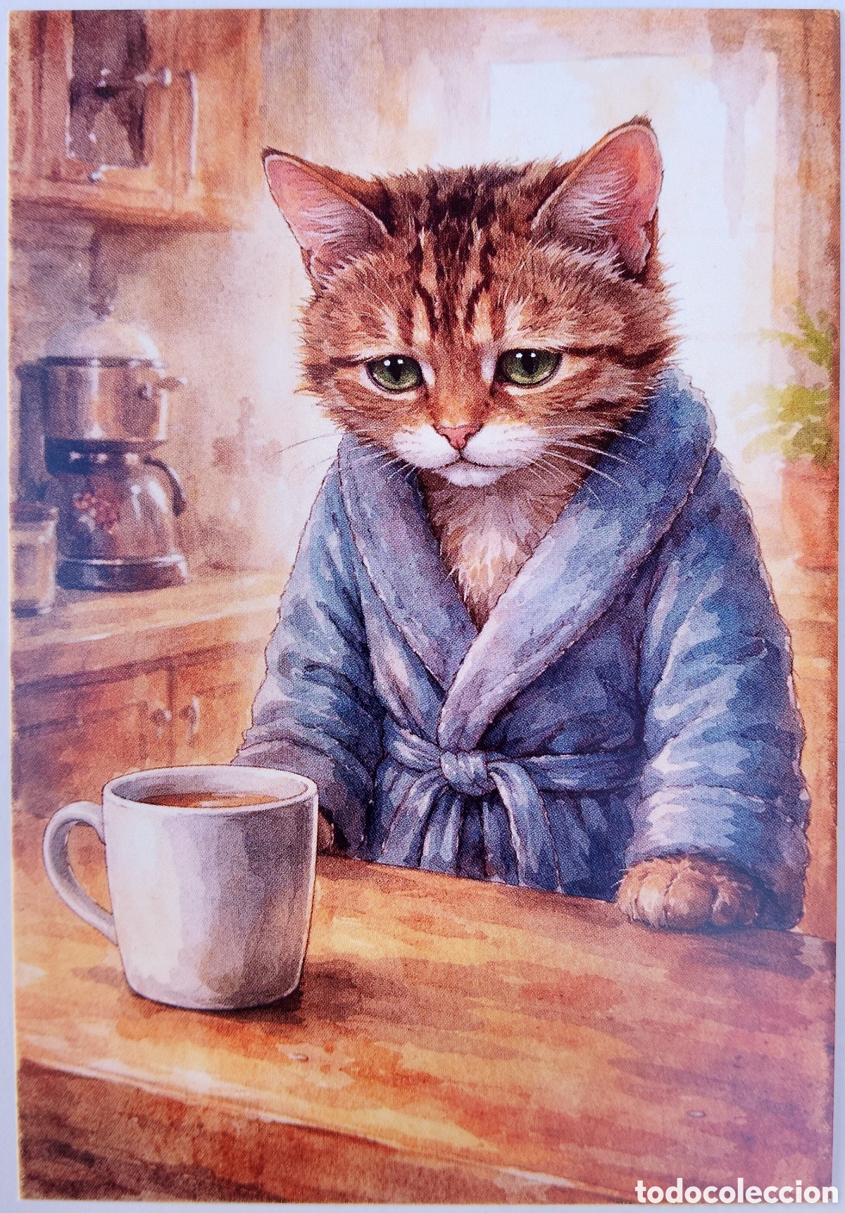 Postales: POSTAL - GATO GATITO CANSADO DESAYUNO - ESTILO ANTIGUO