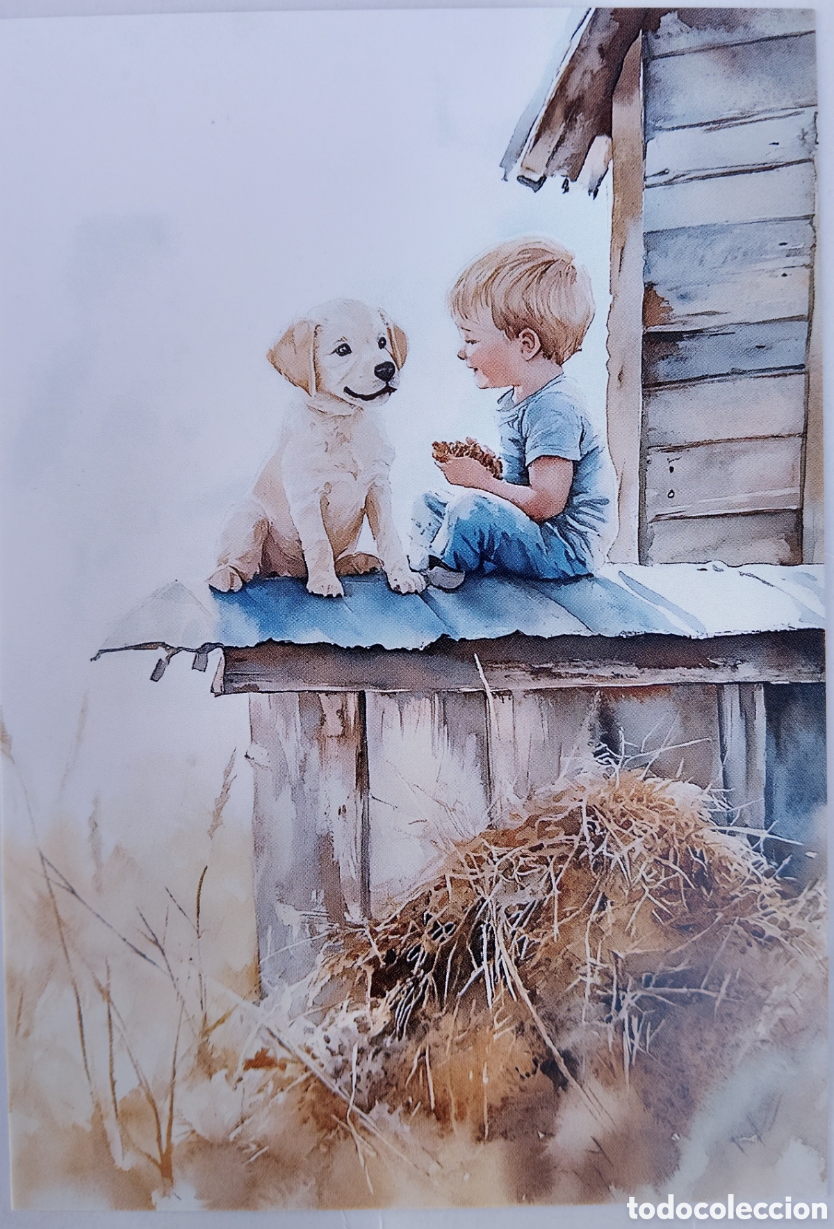 Postales: POSTAL - NI&Ntilde;O PERRITO - ESTILO ANTIGUO