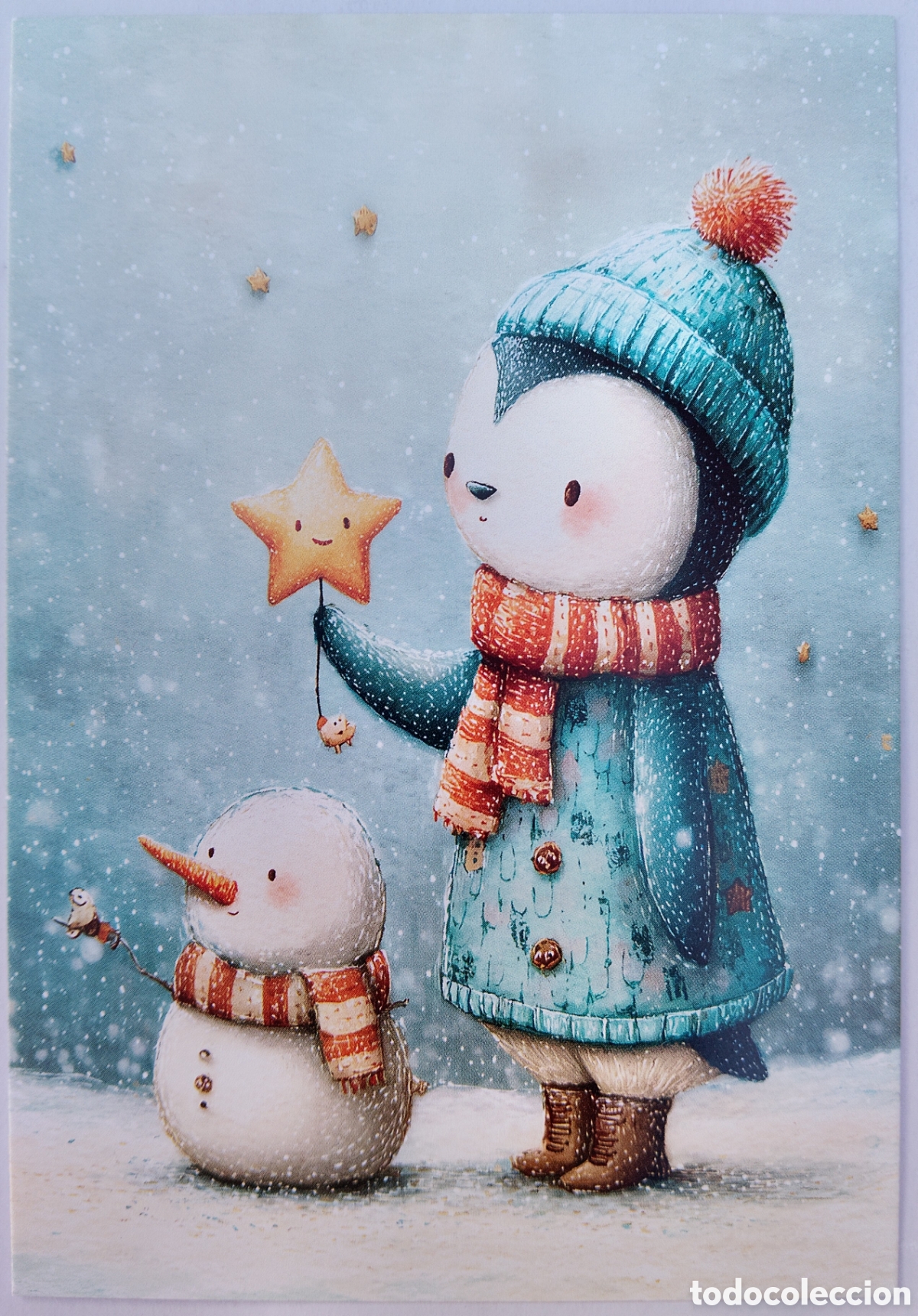 Postales: POSTAL NAVIDAD - PING&Uuml;INO MU&Ntilde;ECO DE NIEVE - ESTILO ANTIGUO