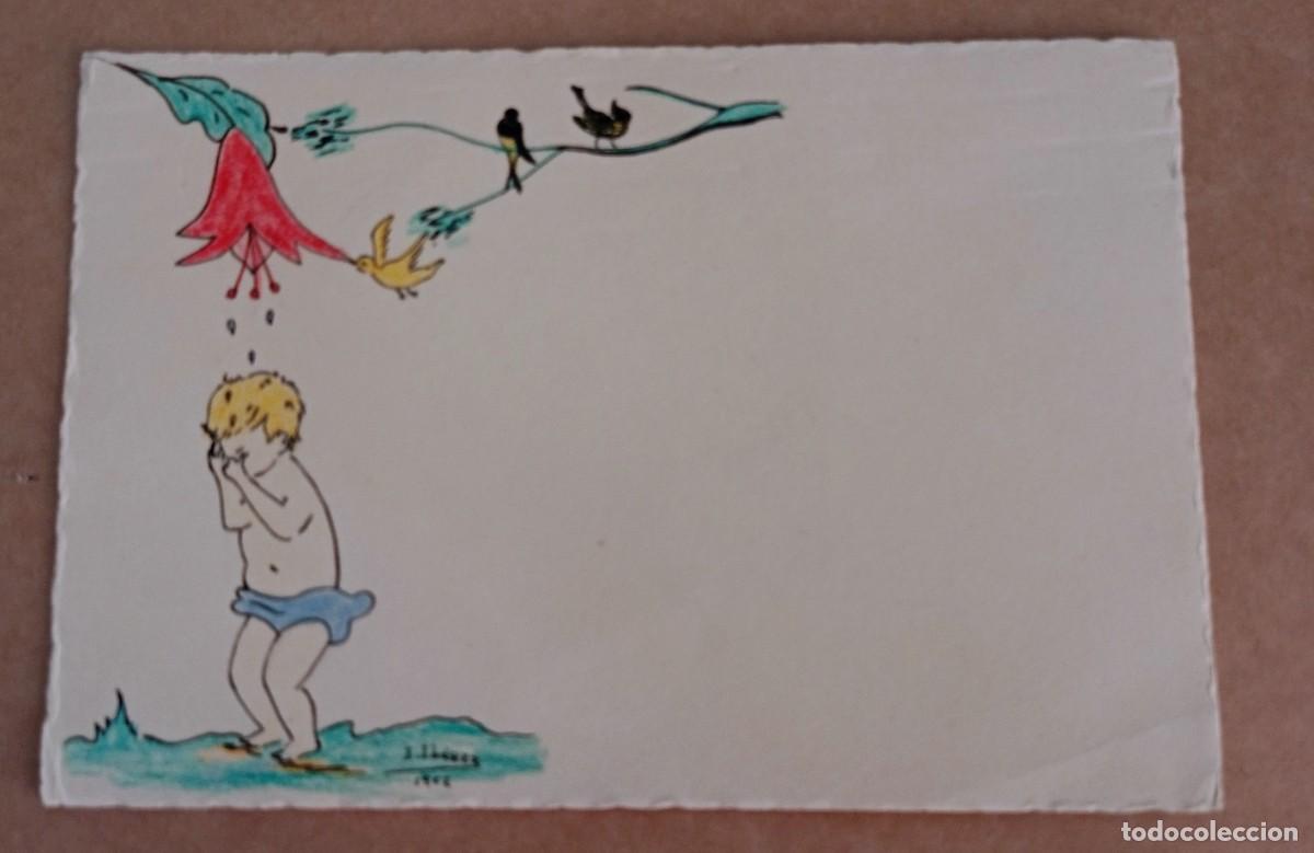 Postales: ILUSTRACI&Oacute;N ORIGINAL PAPEL TEXTURIZADO - J. IBA&Ntilde;EZ 1946