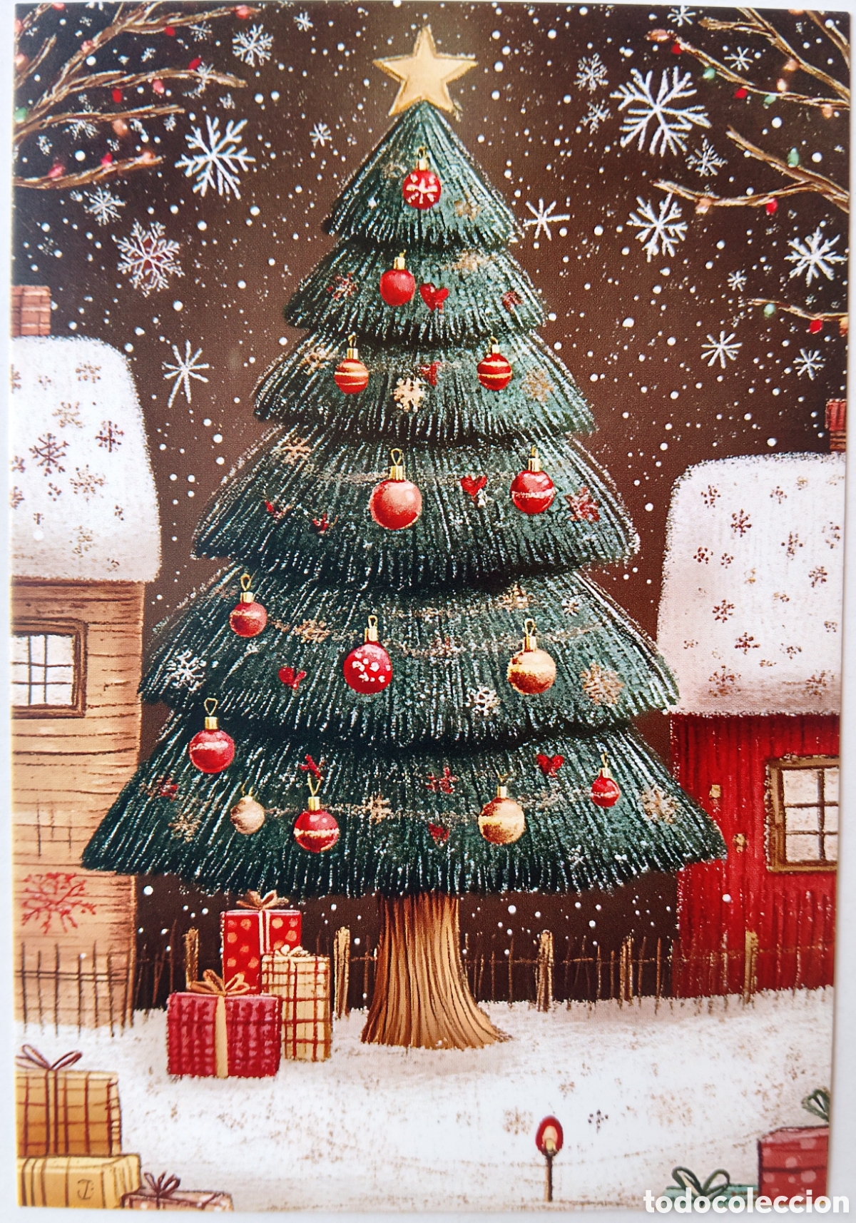 Postales: POSTAL NAVIDAD - &Aacute;RBOL PAISAJE NEVADO - ESTILO ANTIGUO