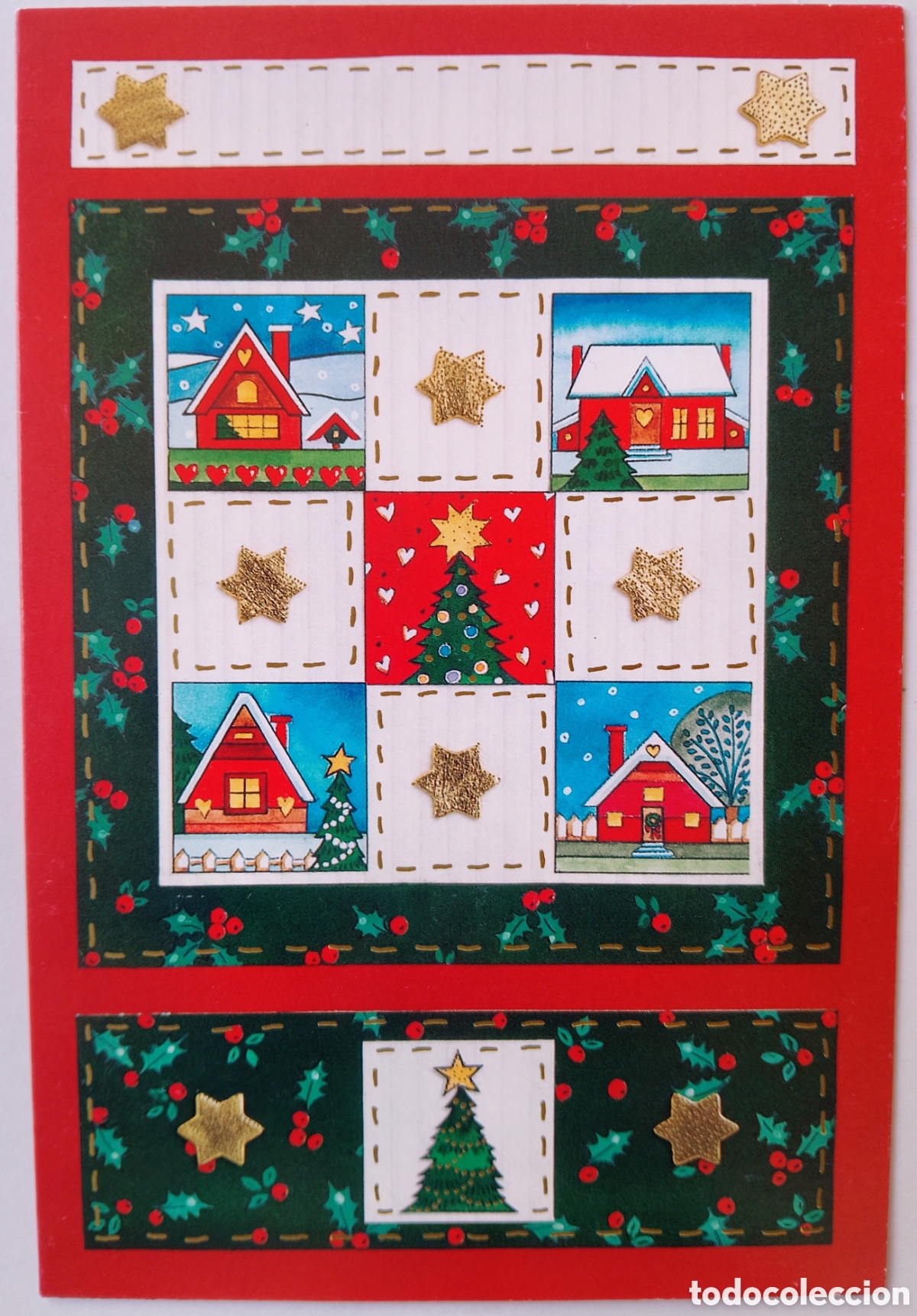 Postales: FELICITACI&Oacute;N NAVIDAD - EDICIONES DIS2 - CASITAS &Aacute;RBOLES PAISAJE NEVADO