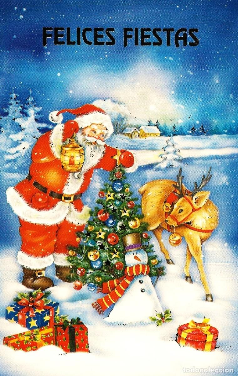Postales: 7344Q - SANTA, &Aacute;RBOL, REGALOS, CERVATILLO -EDICIONES GOLDEN N&ordm; 14- DIPTICA 13X8,8 CM
