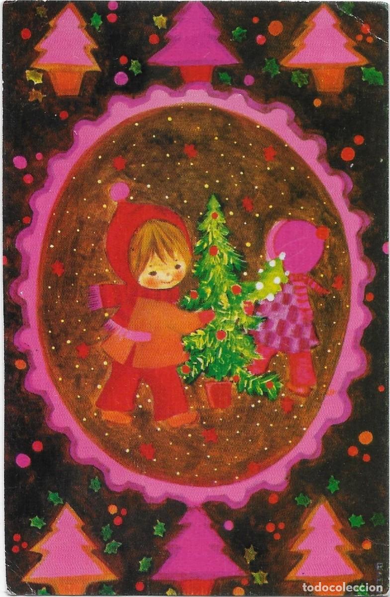 Postales: 7345Q - NAVIDAD, &Aacute;RBOL NAVIDE&Ntilde;O DECORADO, NI&Ntilde;OS - 13X8,5 CM- ILUSTRA RAMOS?