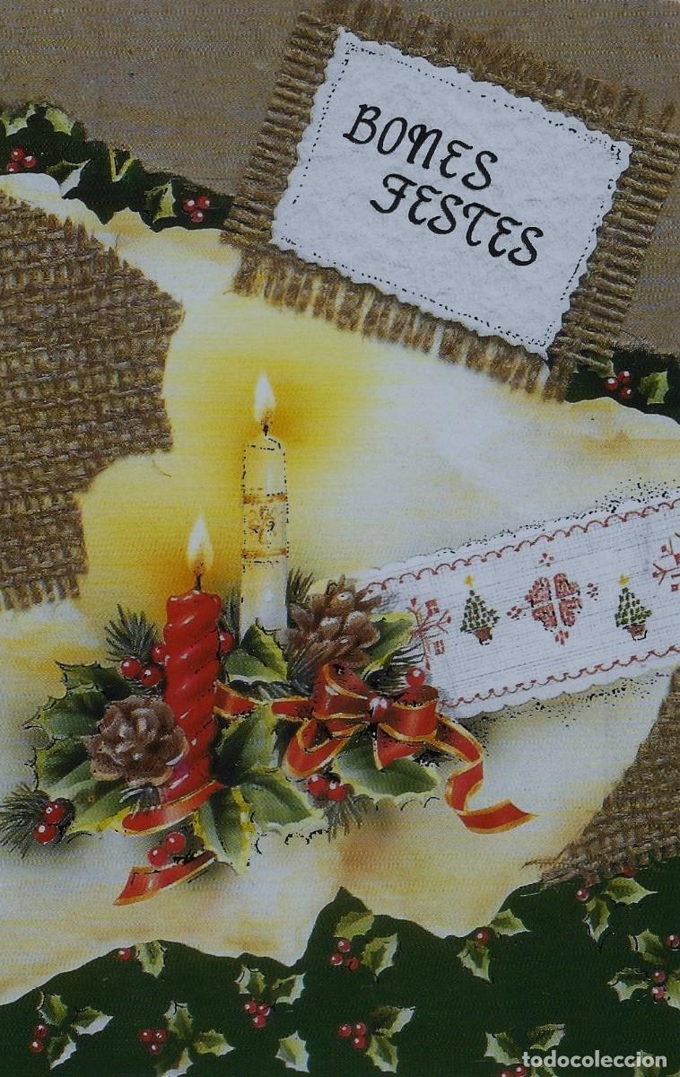 Postales: 7356Q - VELAS, MUERDAGO, BUENAS FIESTAS- EDICIONES GOLDEN N&ordm; 151 - DIPTICA 13,8X8,8 CM