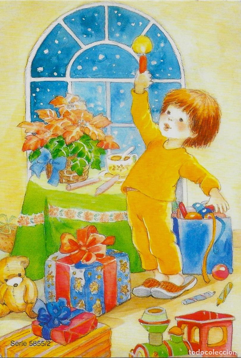 Postales: 7375Q - NI&Ntilde;O, ARBOL DE NAVIDAD , REGALOS,ADORNOS NAVIDE&Ntilde;OS- SERIE 5855.2 - 13,5X8,5-NUEVA