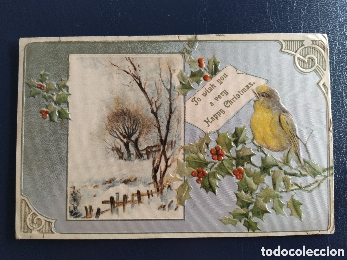 Postales: Antigua postal brit&aacute;nica de Navidad