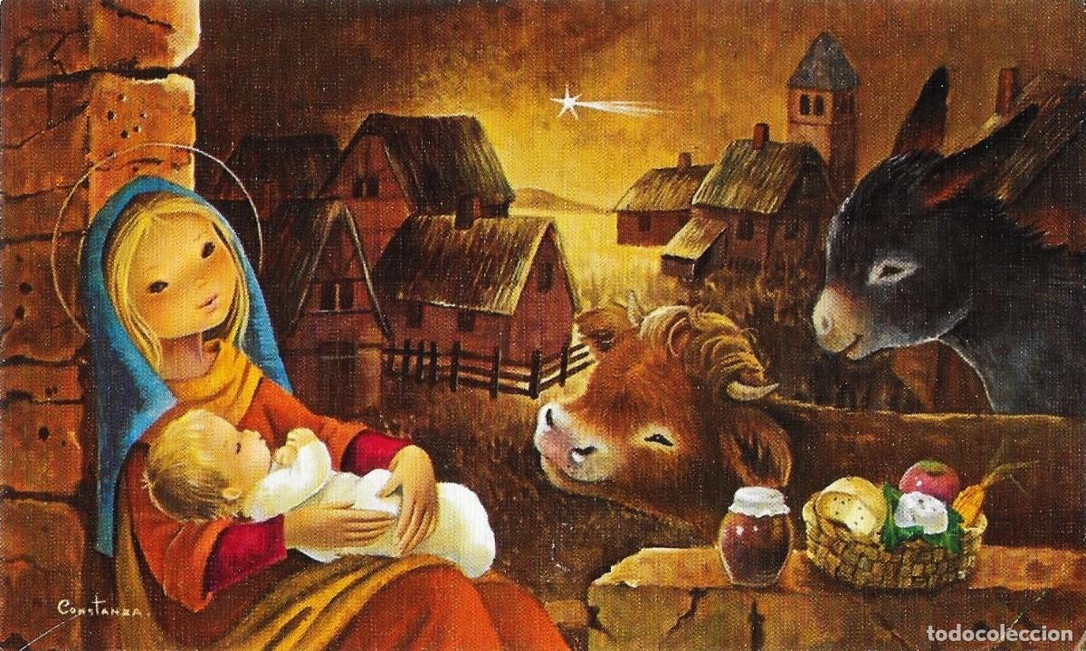 Postales: 7390Q - CONSTANZA- LA VIRGEN Y EL NI&Ntilde;O EN EL PORTAL -EDICIONES CyZ 328.26.D- SENCILLA 12,5X7,5 CM