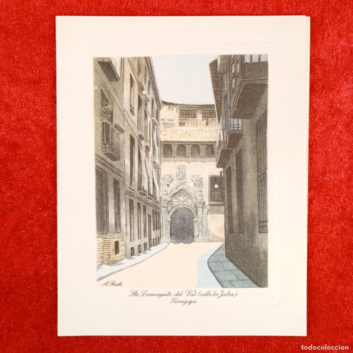 Postales: STO. DOMINGUITO DEL VAL . CALLE LA JEDRA - ZARAGOZA - A. RUSTE - FELICITACI&Oacute;N - 1953 / 6356