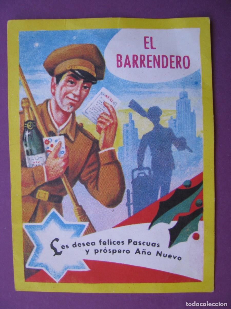 Postales: TARJETA FELICITACI&Oacute;N NAVIDE&Ntilde;A. EL BARRENDERO LES DESEA FELICES PASCUAS. ED. MORAGON. 1973