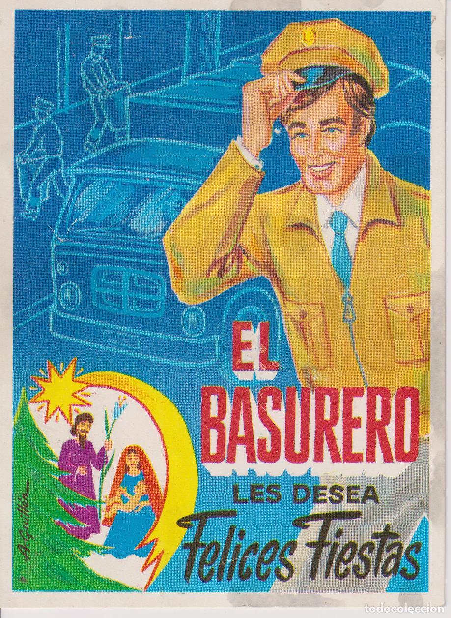 Postales: FELICITACI&Oacute;N NAVIDE&Ntilde;A: EL BASURERO LES DESEA FELICES FIESTAS &ndash; ILUSTRADOR: A.GUILLEN