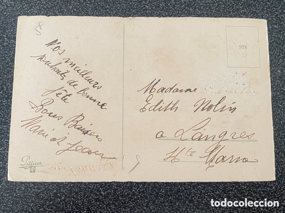 Postales: Antigua postal flores - Foto 2