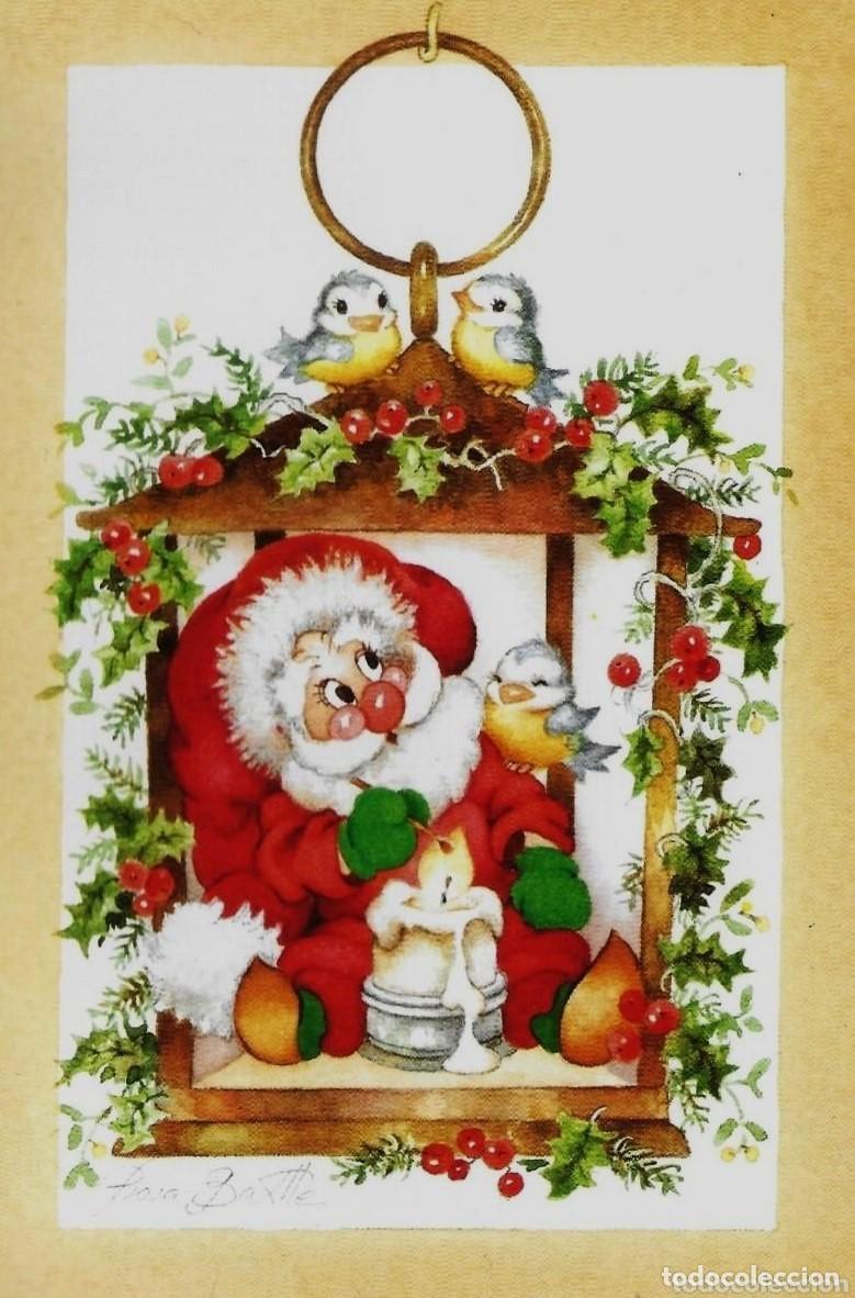 Postales: 7300R- ROSA BATLLE -SANTA CLAUS, MU&Eacute;RDAGOS, PAJARITOS - BUSQUETS 02.006.313 - DIPTICA 10X15 CM