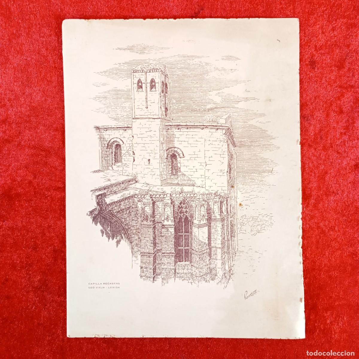 Postales: FELICITACI&Oacute;N NAVIDE&Ntilde;A - CAPILLA RECASENS SEO VIEJA L&Eacute;RIDA - RAMON MOSTANY - 1950 JOSE SARRATE / 552