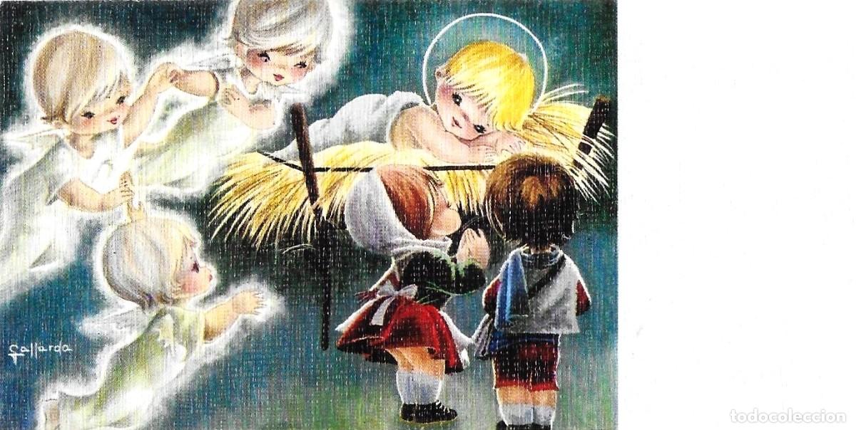 Postales: 7334R - GALLARDA - PESEBRE, ANGELES - EDICIONES SABADELL SERIE NURIA 133 - 12,8X6 CM- DATA 1967