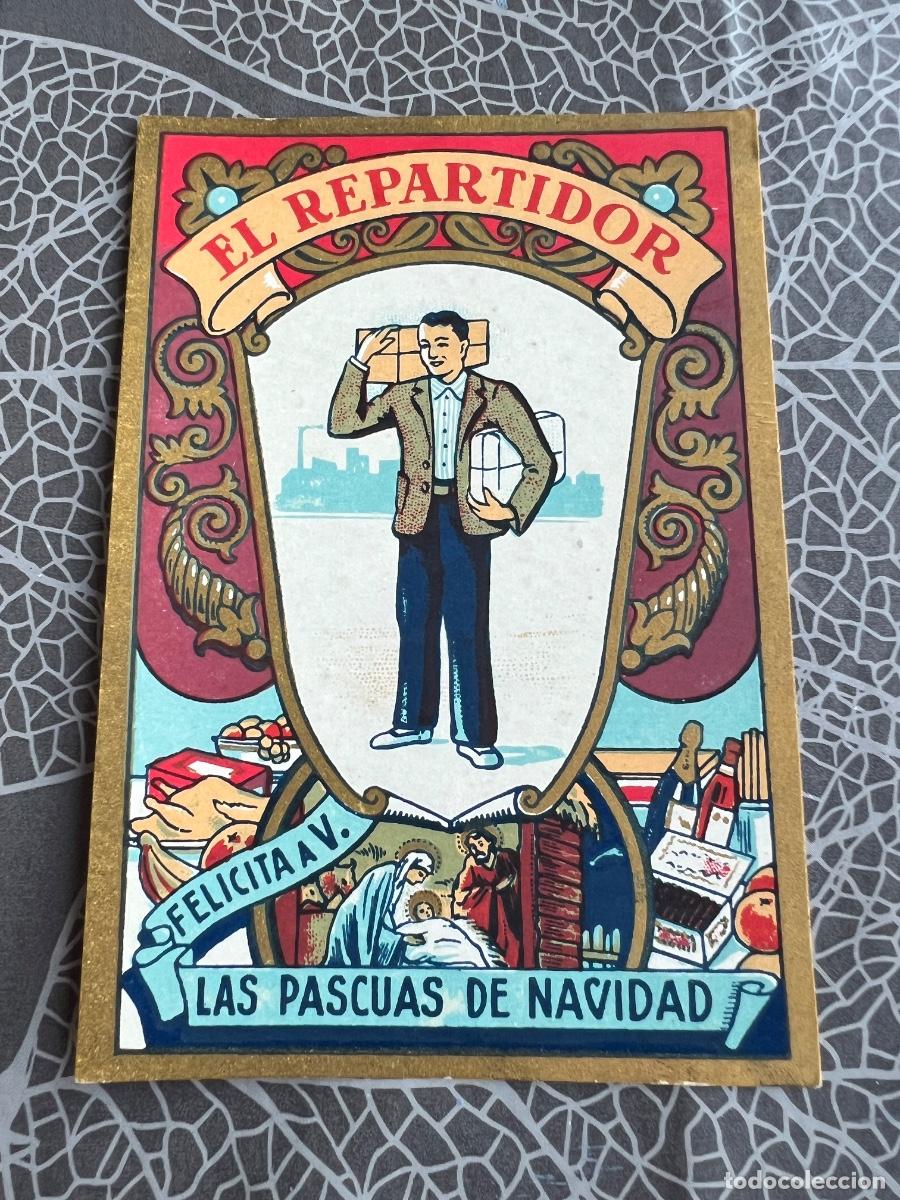 Postcards: REPARTIDOR POSTAL FELICITACION ANTIGUA NAVIDAD